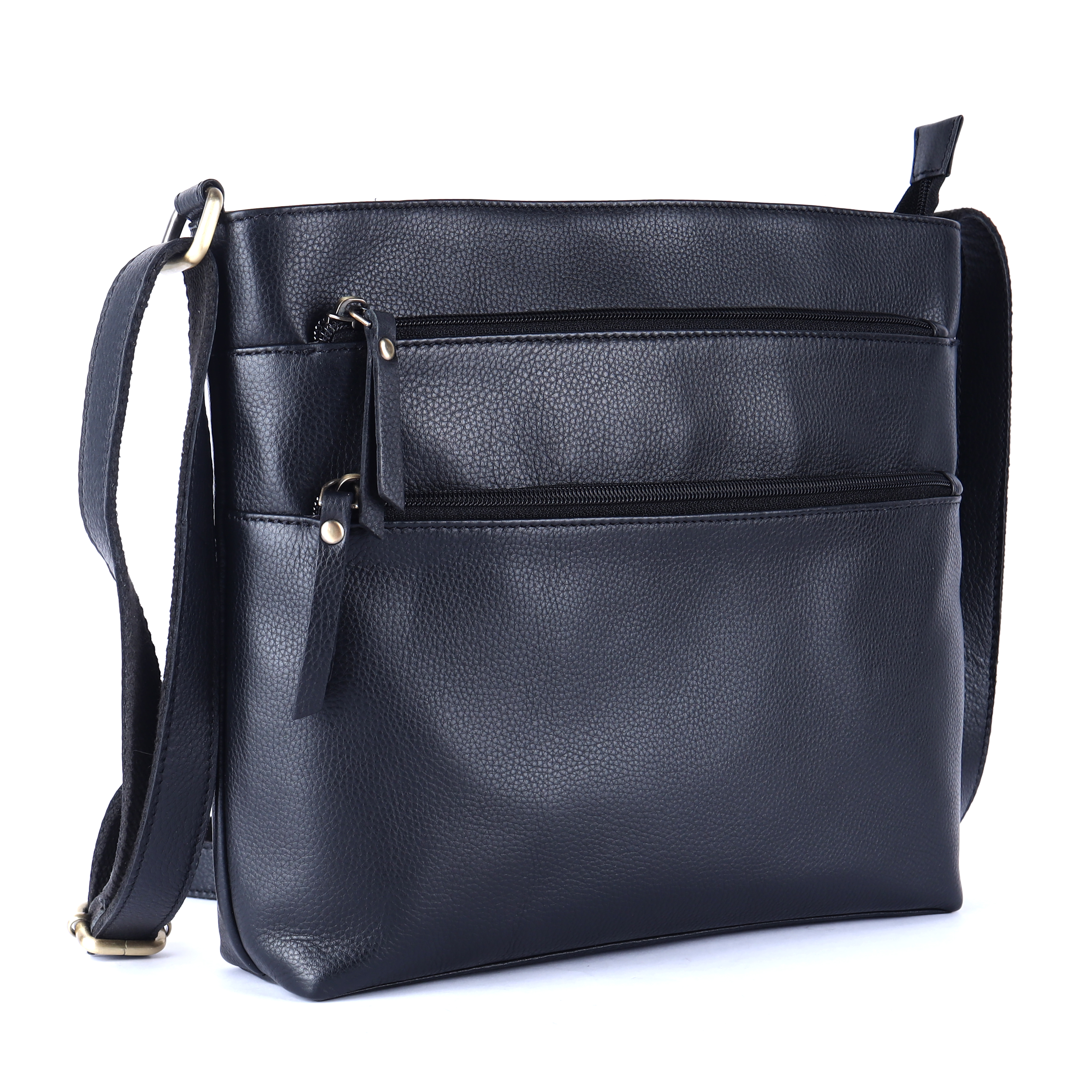Midnight Multi Zipped Elegance Crossbody Bag