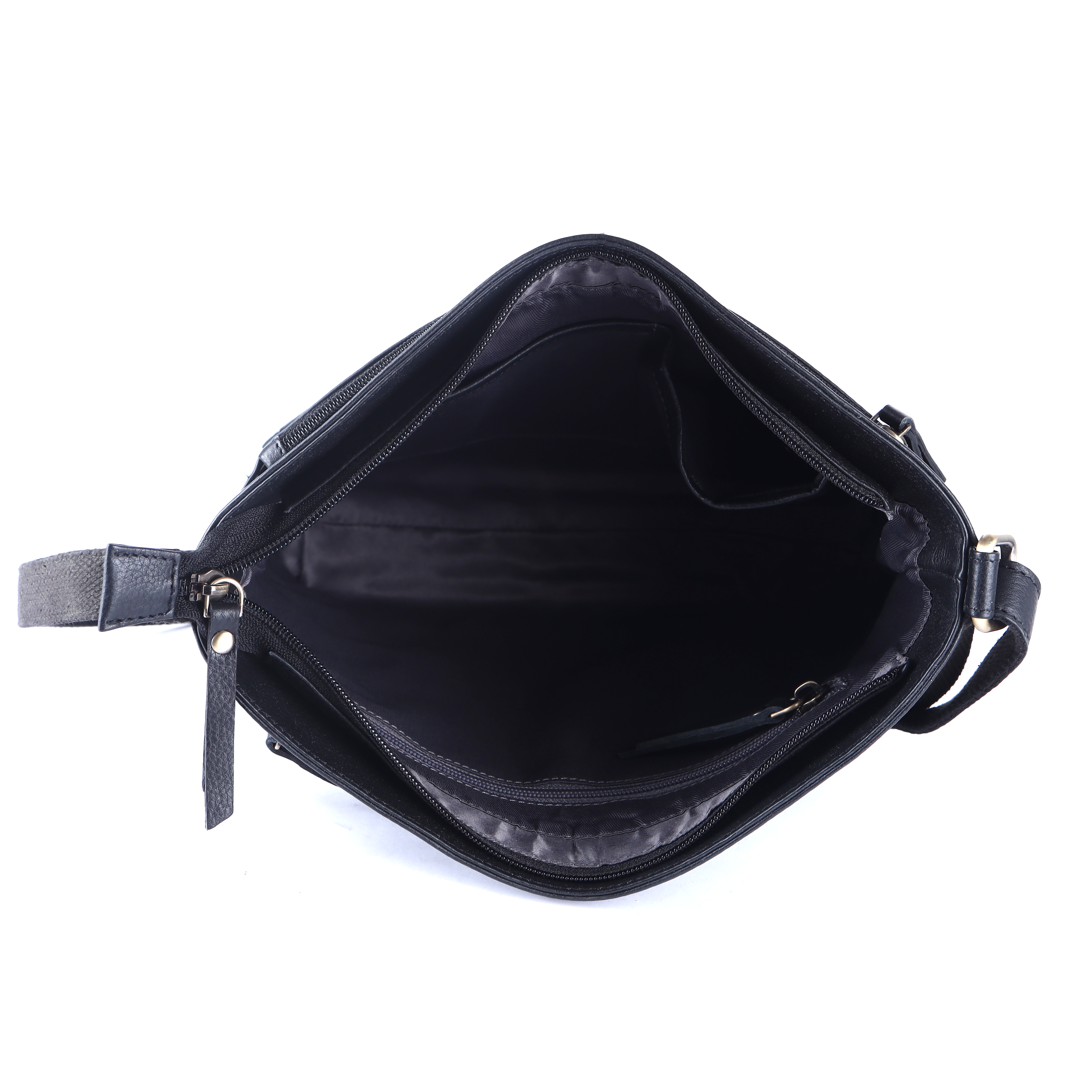 Midnight Multi Zipped Elegance Crossbody Bag