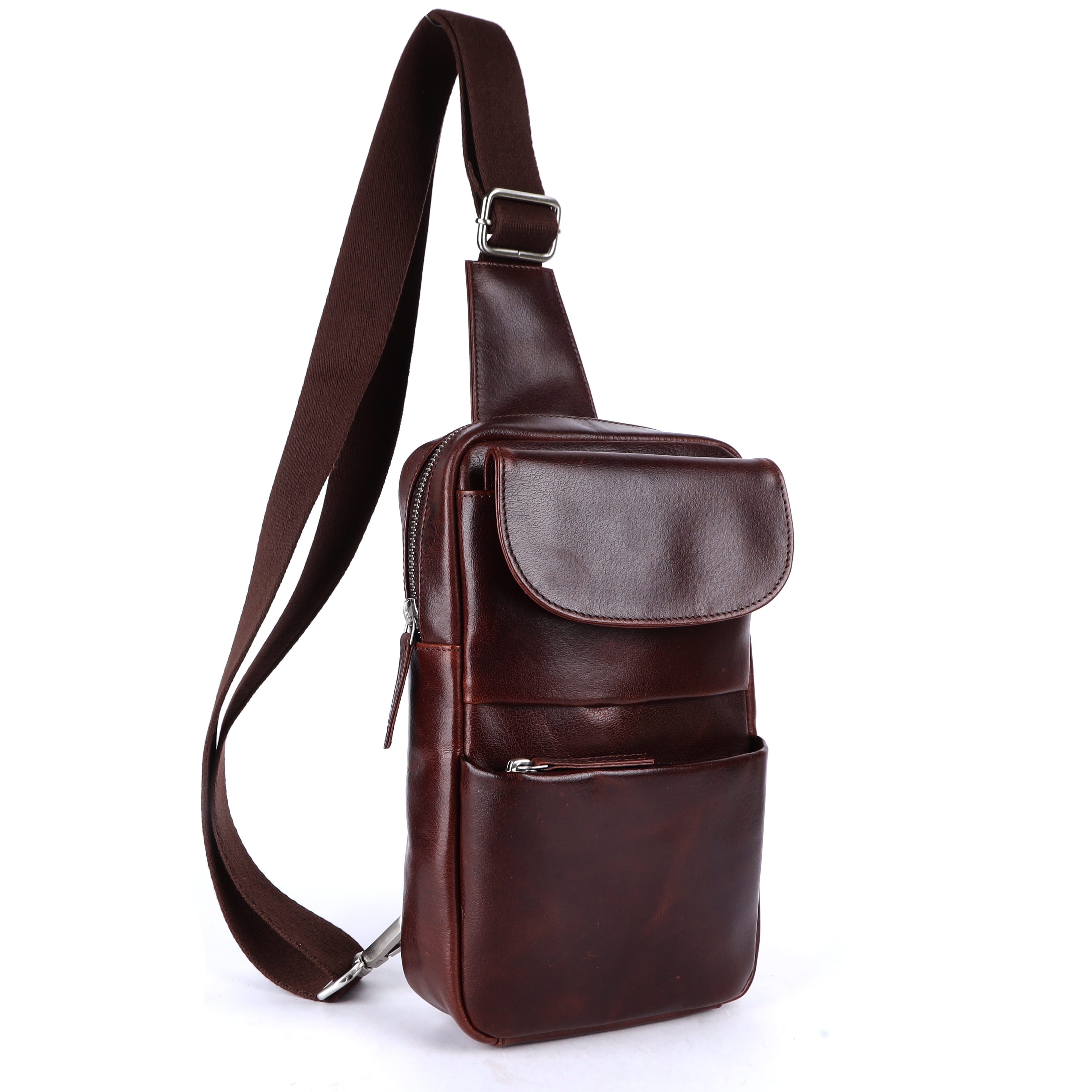 Vintage Compact Leather Sling Bag