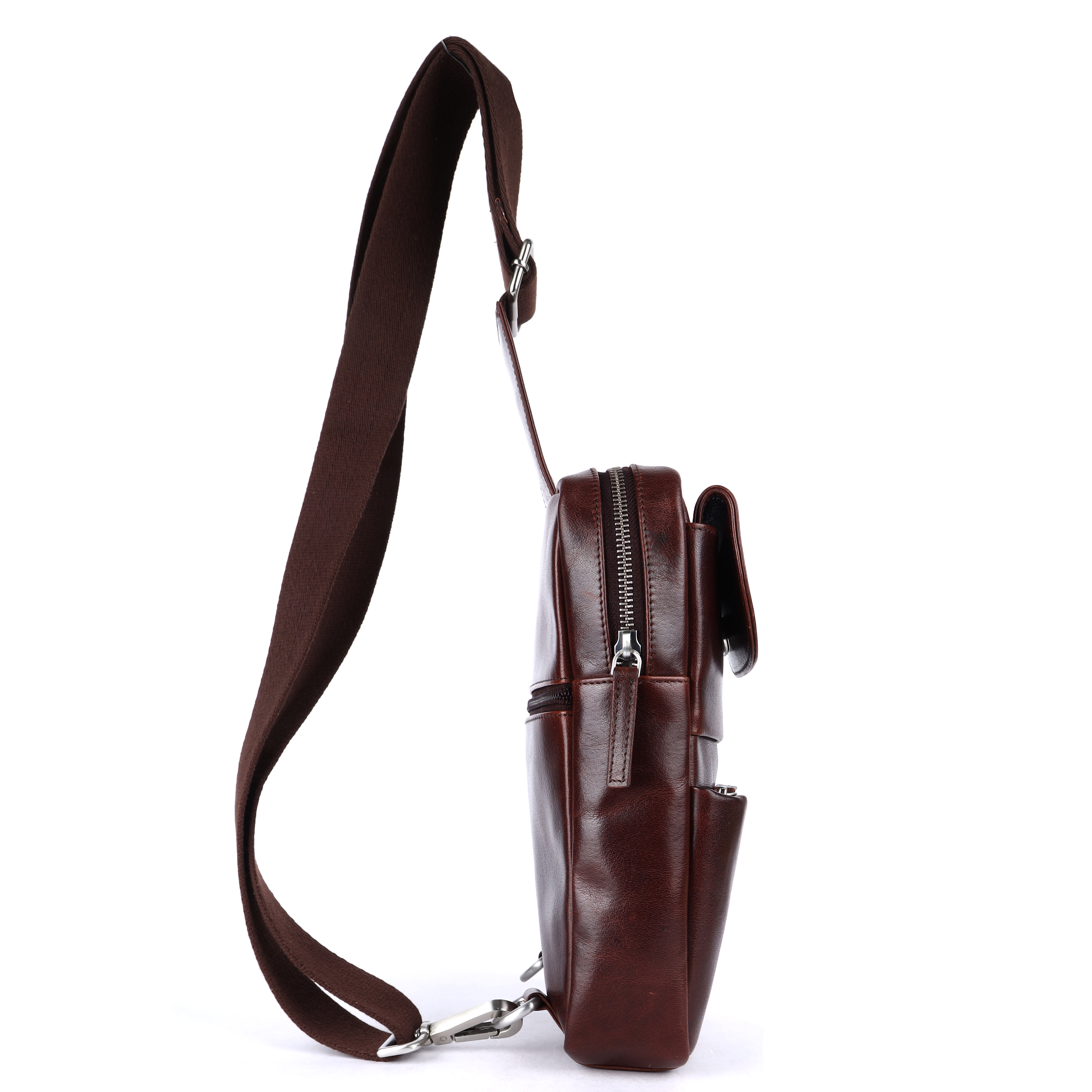 Vintage Compact Leather Sling Bag