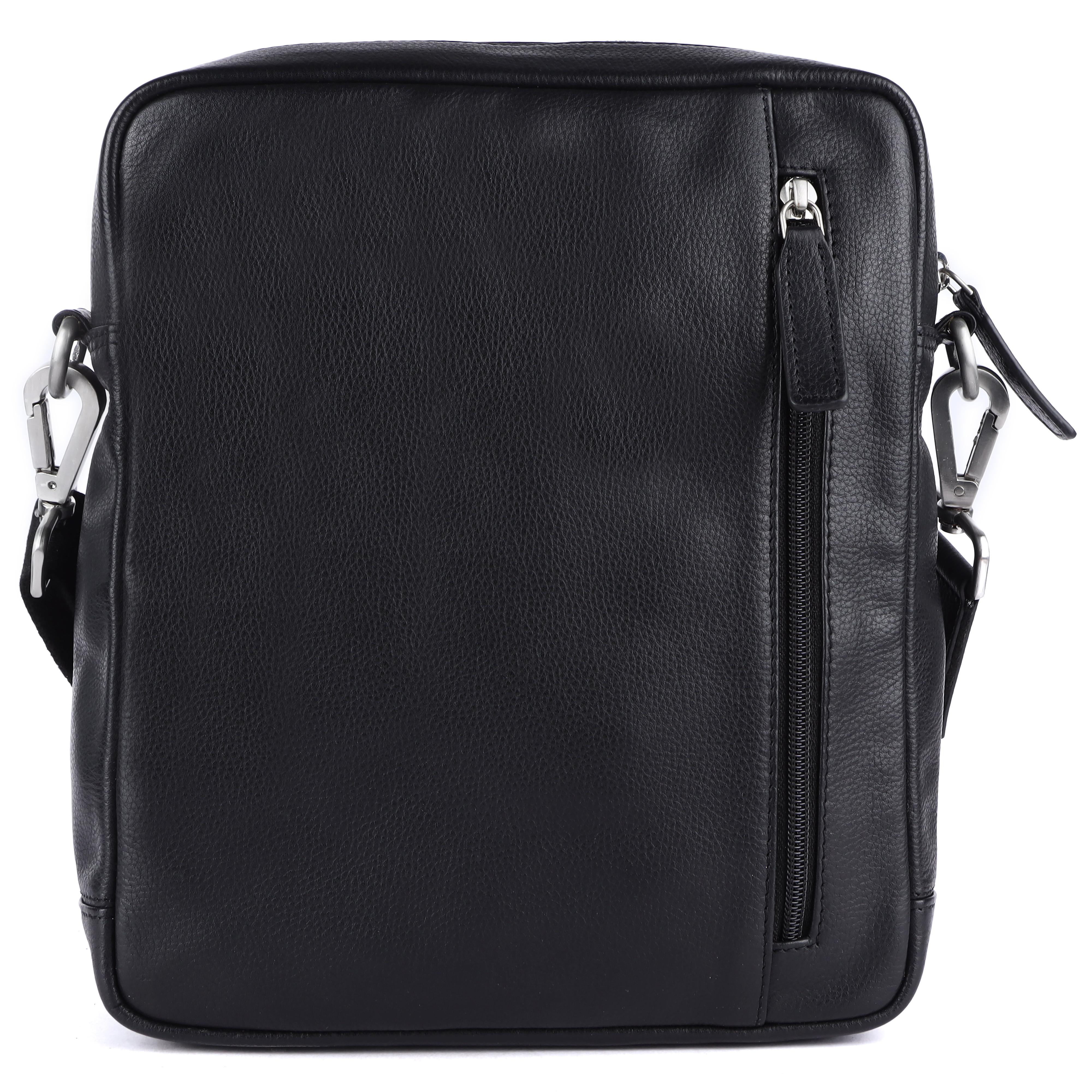 Executive Slim Leather Messenger Bag - Color: Black