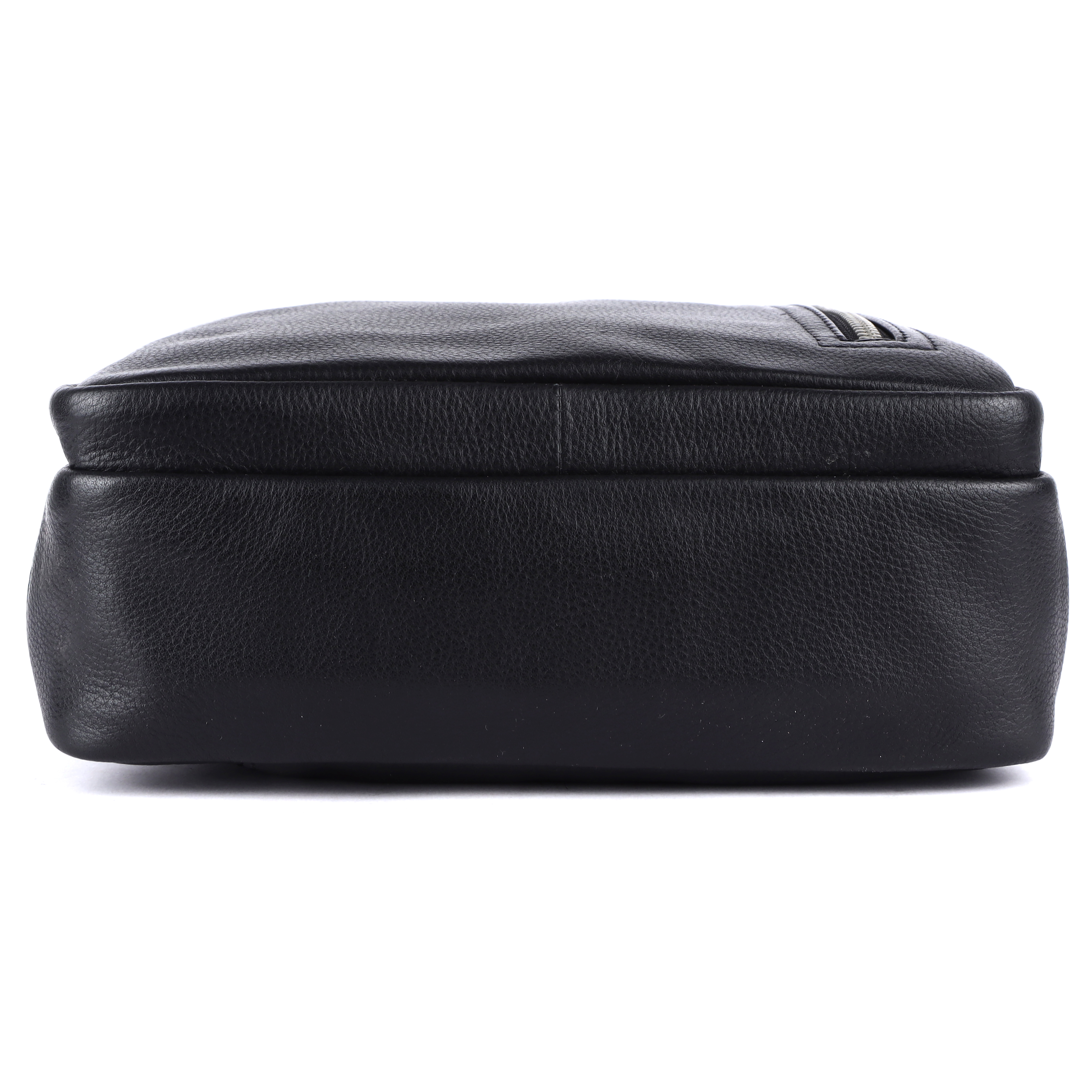 Executive Slim Leather Messenger Bag - Color: Black
