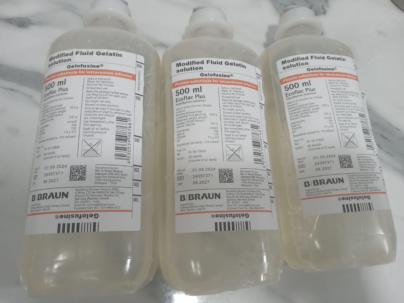Gelofusine 500ml Solution - Drug Type: Injection