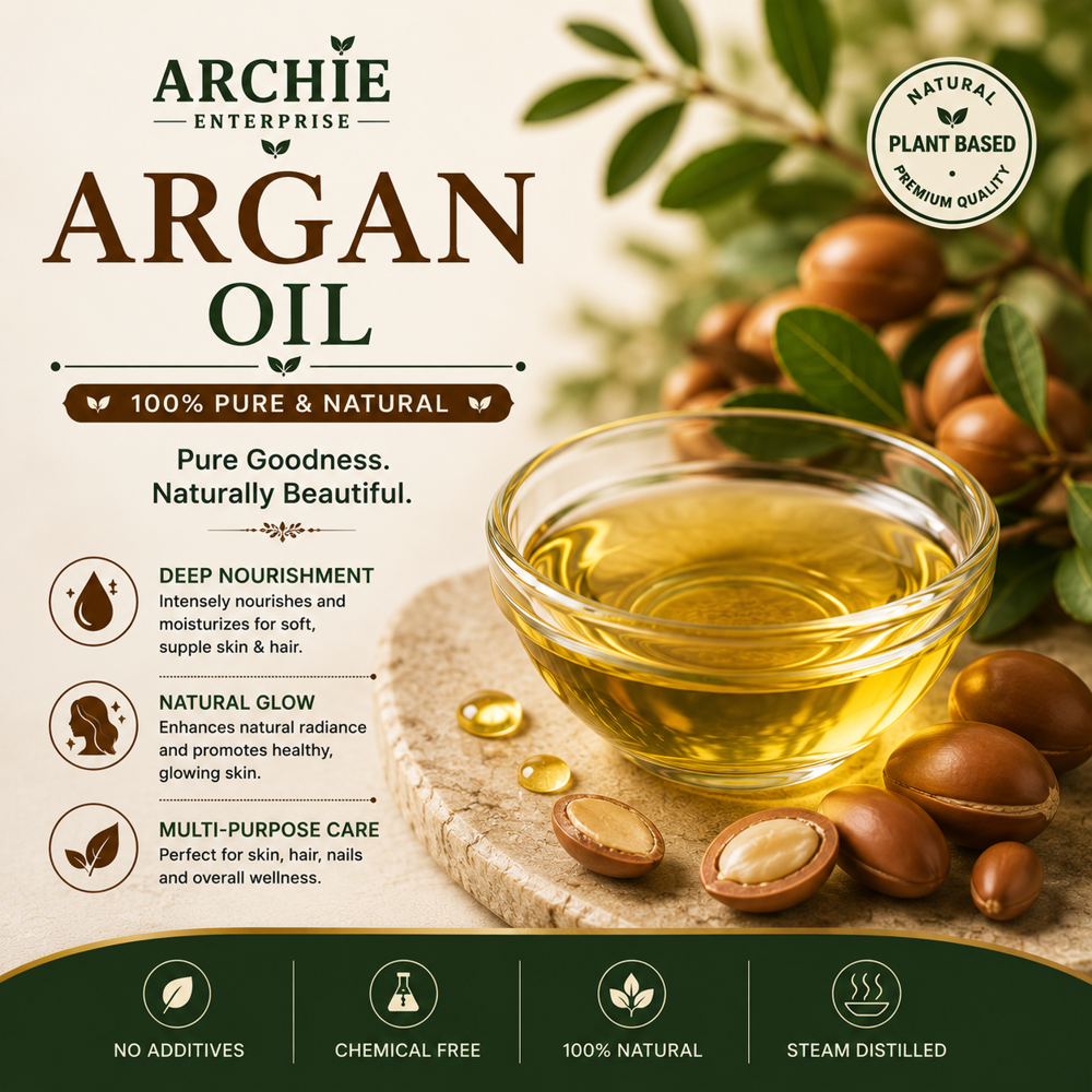 Argan Essential Oil - 100% Pure Organic Oil | For Hair, Skin & Nail Care, Moisturizing & Restorative Benefits