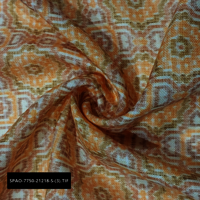 Floral Digital Print Linen Touch Fabric - Attributes: Washable