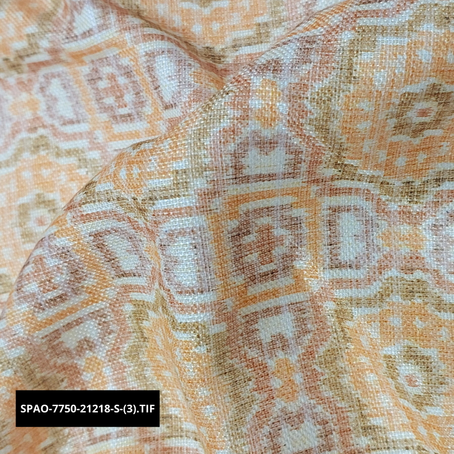 Floral Digital Print Linen Touch Fabric