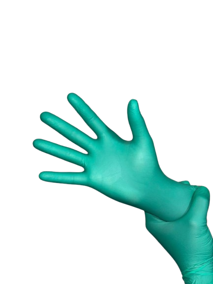 Nitrile Green Powder-Free Surgical Gloves - Nitrile Material, Size Medium, Green Color | Disposable, Sterilized, Medical Grade
