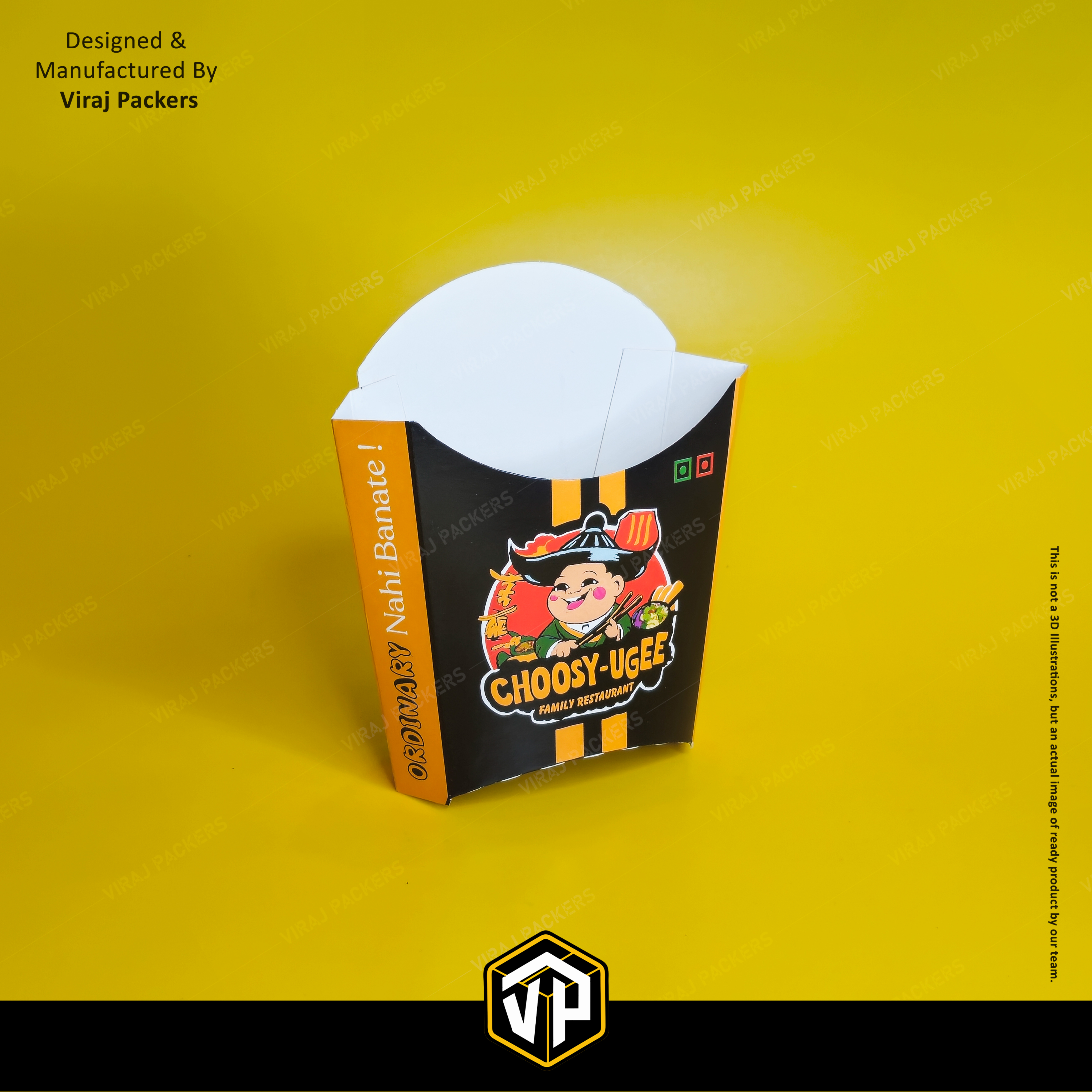 Fries Packaging Box - Finishing: Glossy Lamination