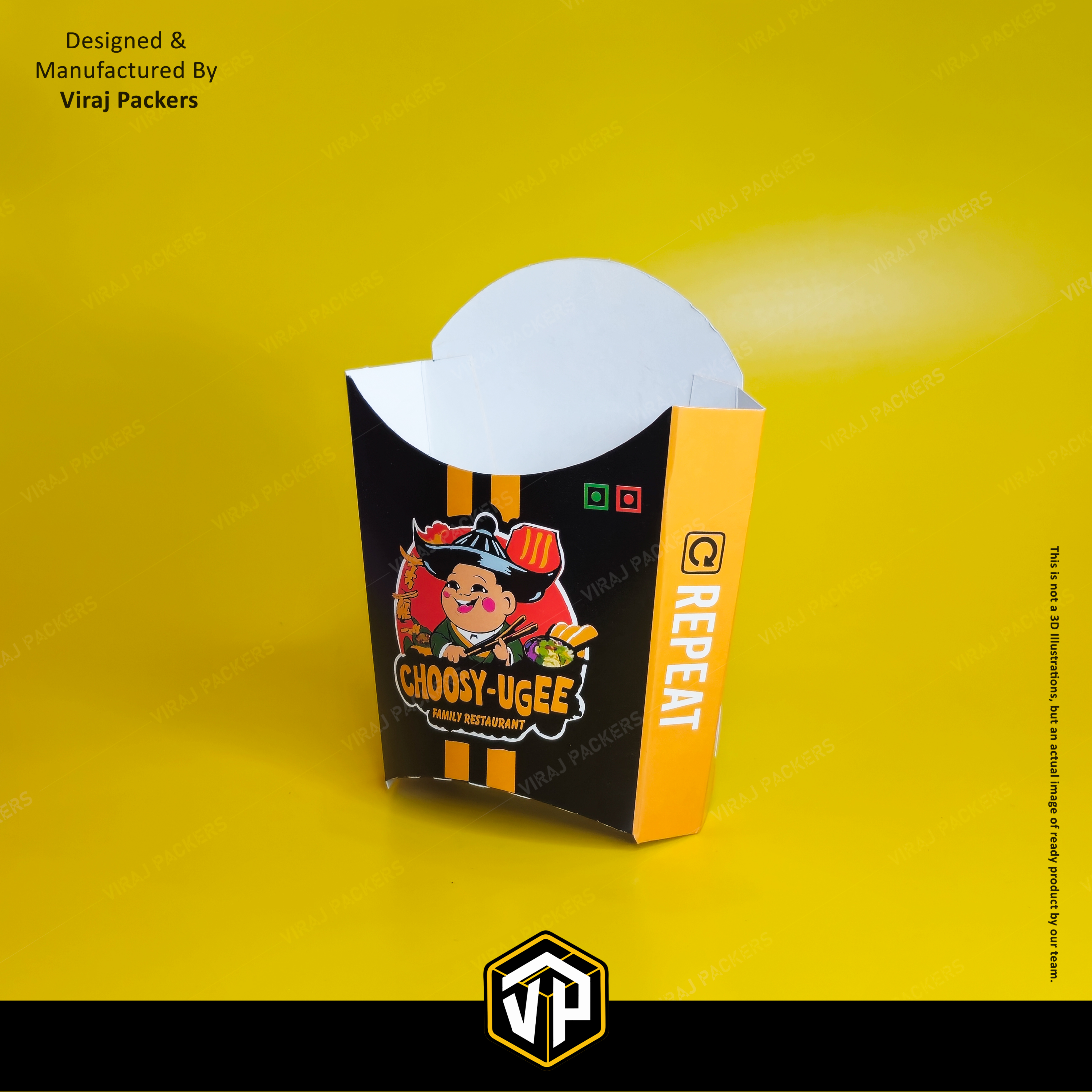 Fries Packaging Box - Finishing: Glossy Lamination