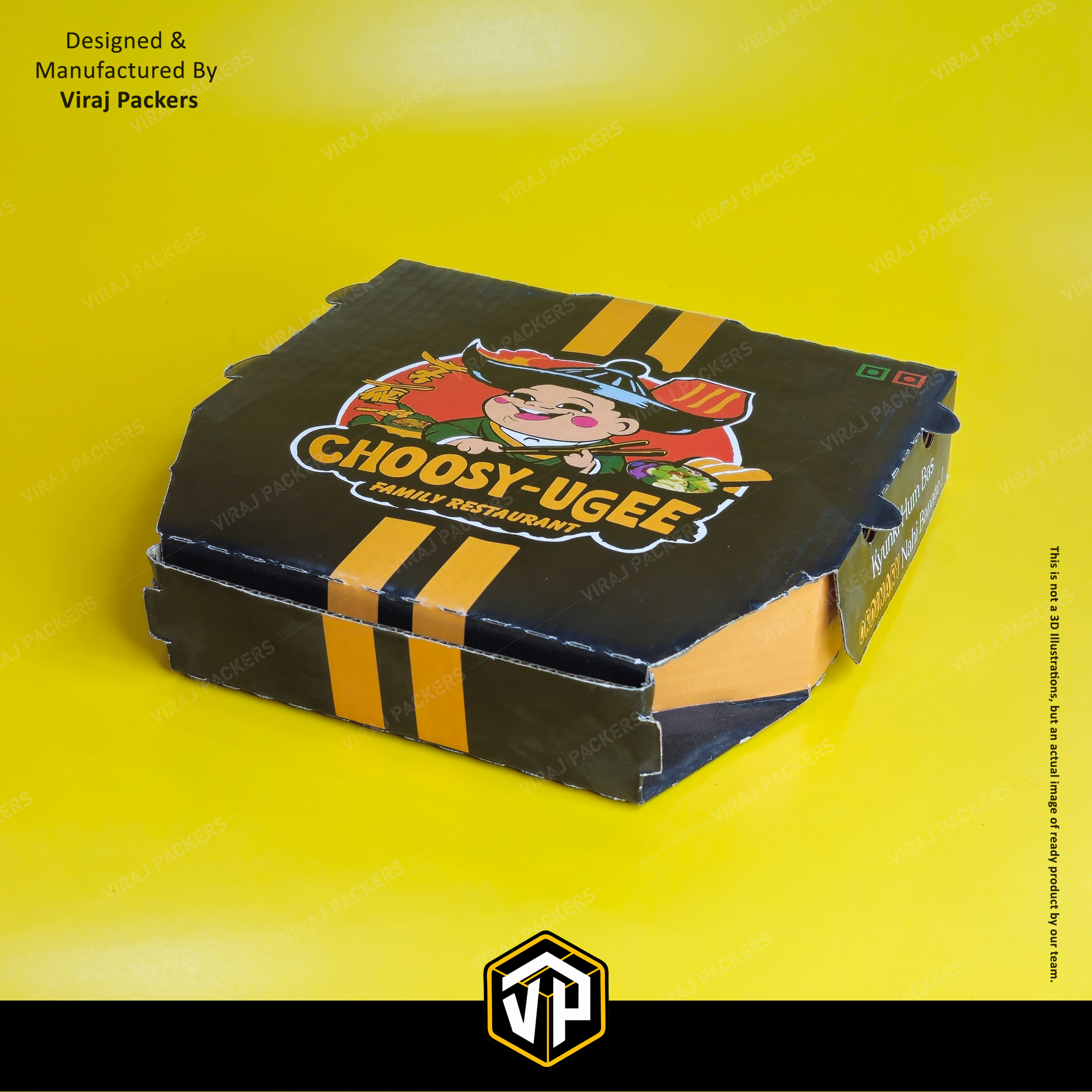 Customize Pizza Boxes - Eco-friendly Kraft Paper, Rectangular Sizes Available, Glossy Lamination Finish, Customizable Branding Options