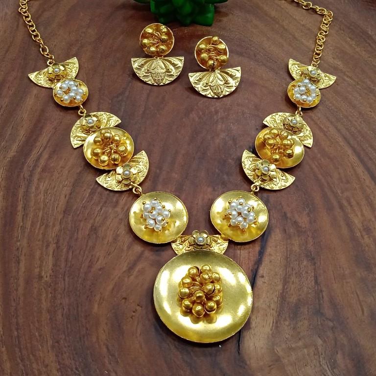 Brass Handmade Necklace Set - Color: All Color