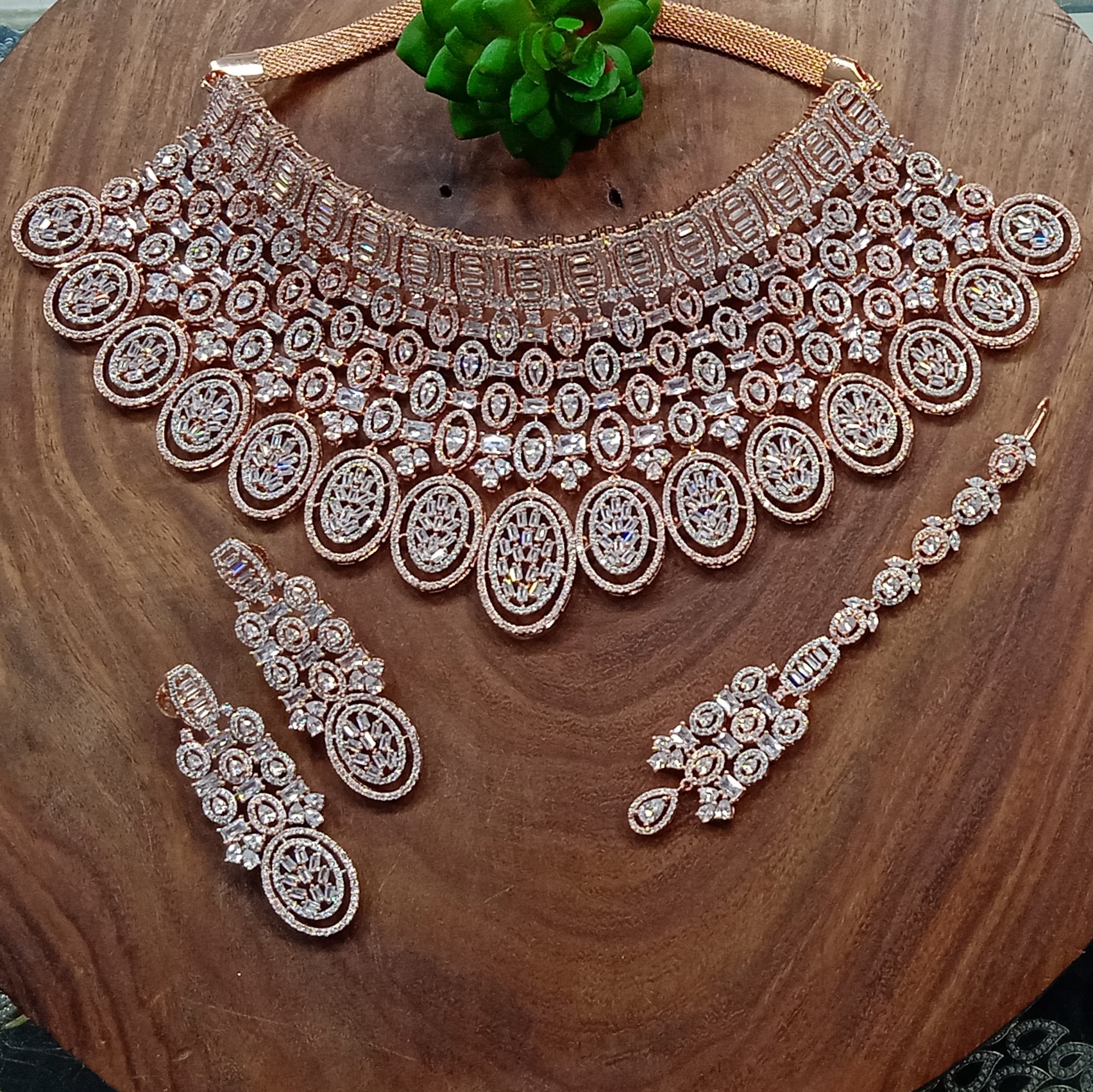 Cubic Zirconia Necklace Set - Color: All Color