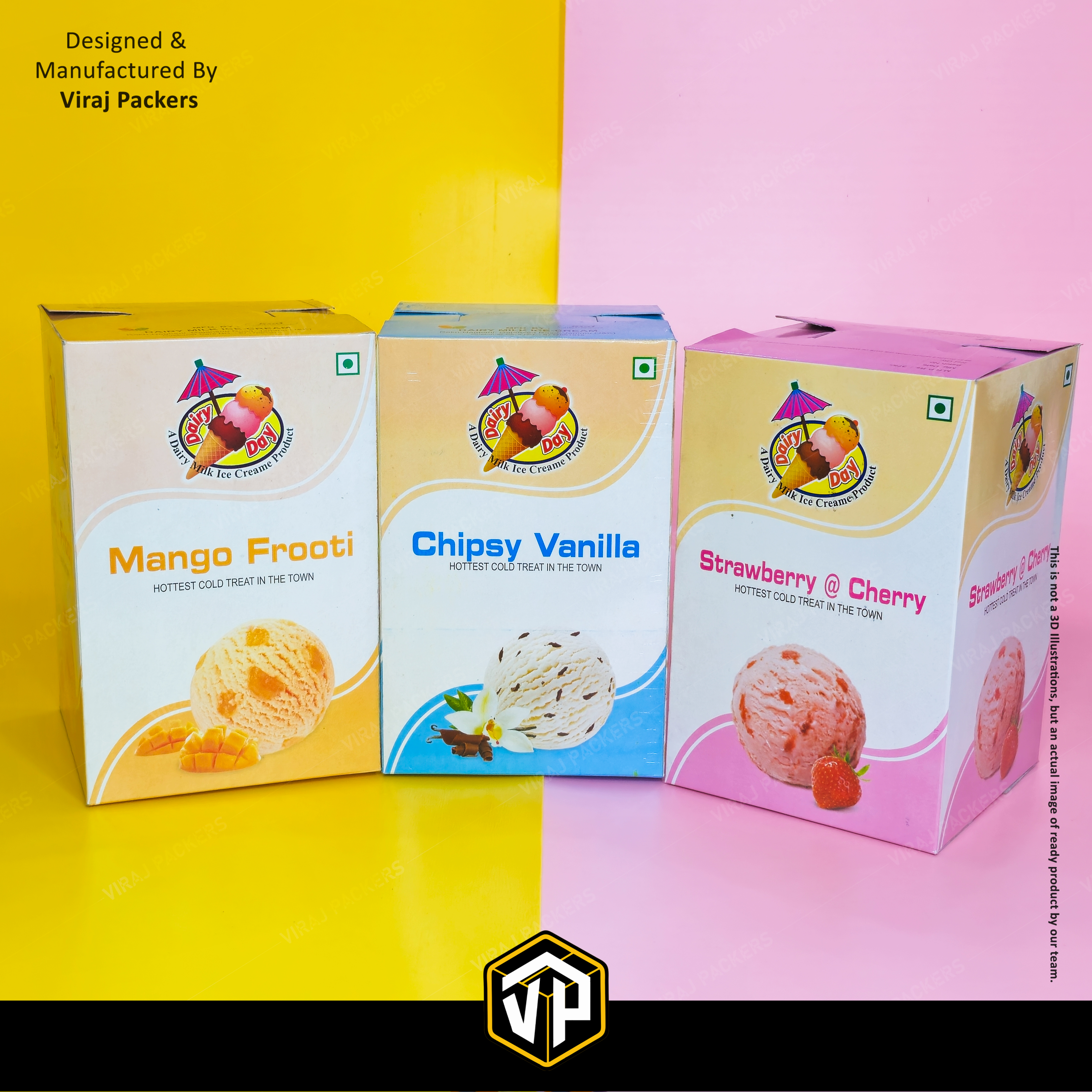 Ice Cream Boxes - Finishing: Glossy Lamination