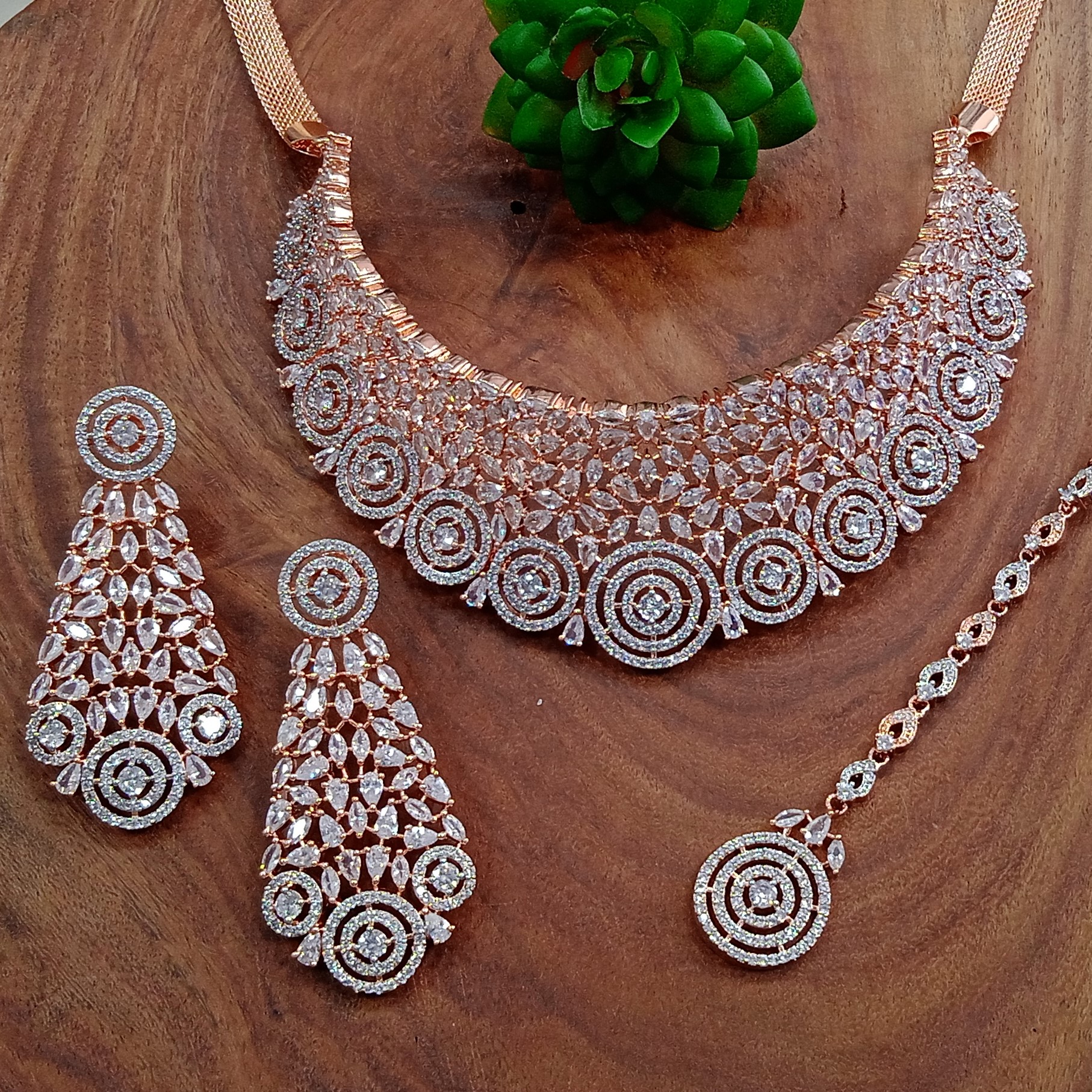 Cubic Zirconia Necklace Set - High Quality Guaranteed Fashion Jewelry | Diamond Cut Elegant Design Luxurious Finish