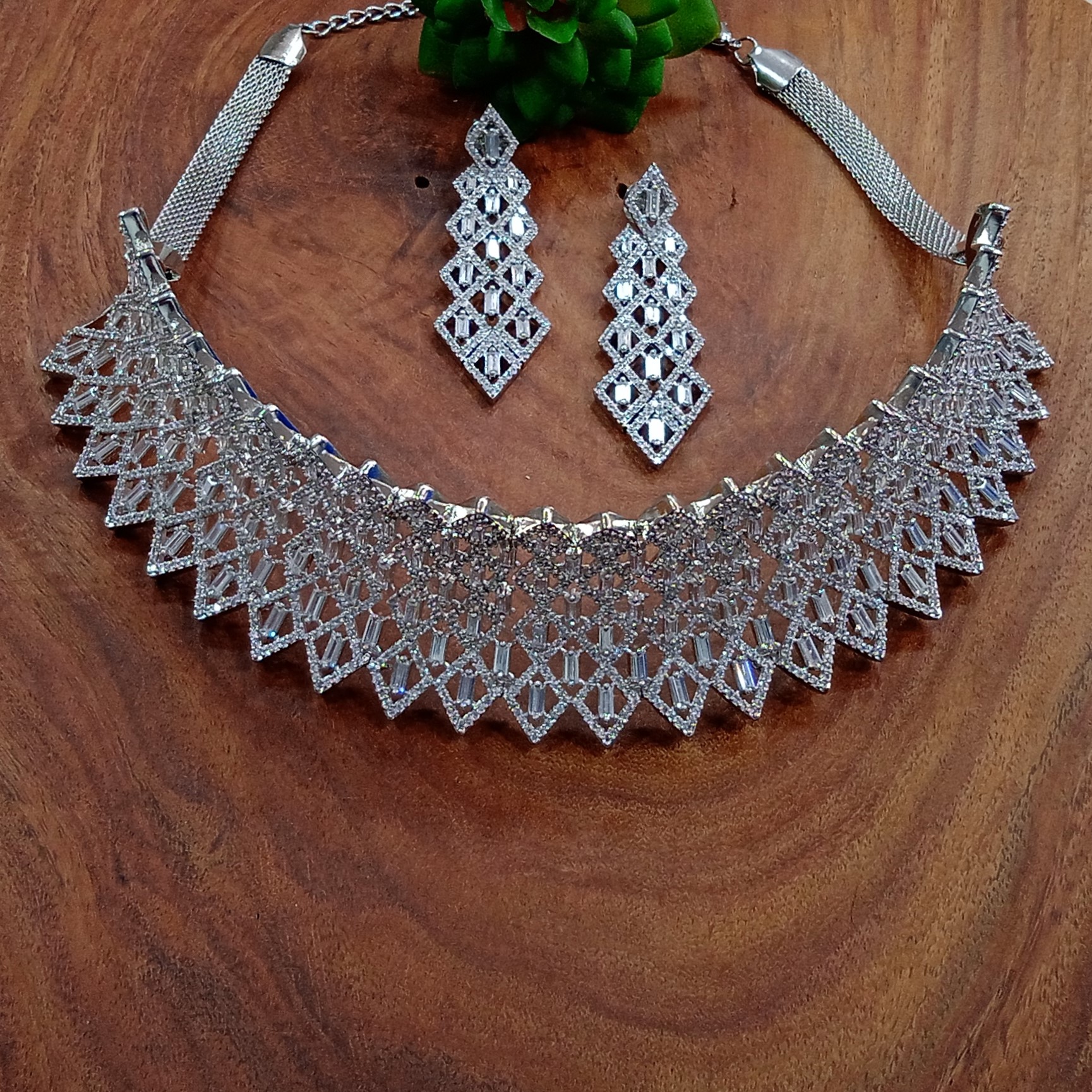 Cubic Zirconia Necklace Set - High Quality Guaranteed Fashion Jewelry | Diamond Cut Elegant Design Luxurious Finish