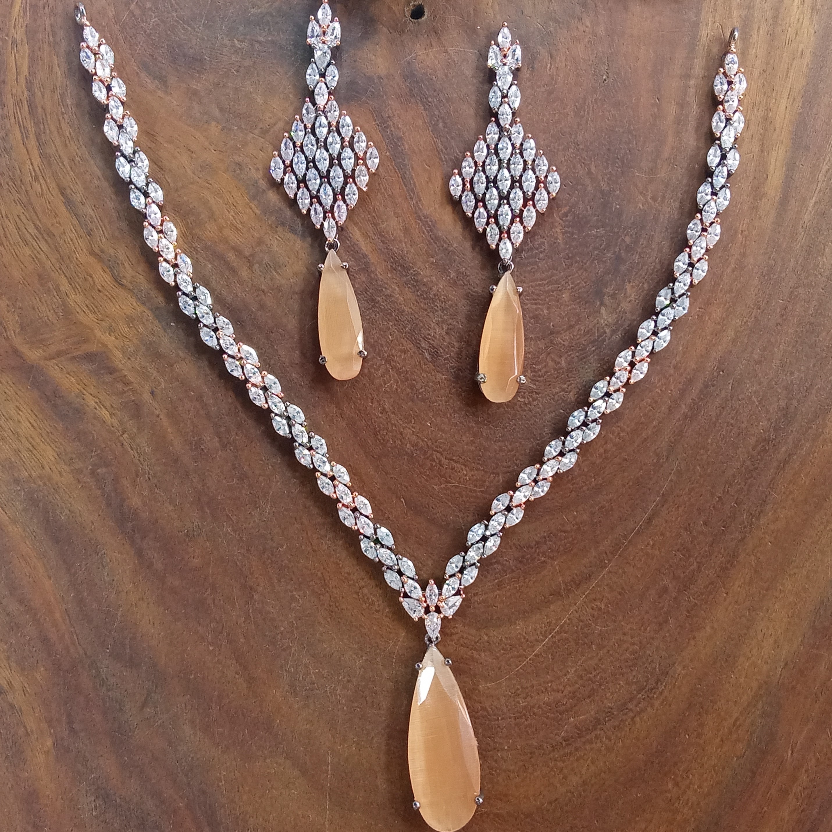 Cubic Zirconia Necklace Set - High Quality Guaranteed Fashion Jewelry | Elegant Diamond Cut & Flawless Enhancements For Stunning Appeal