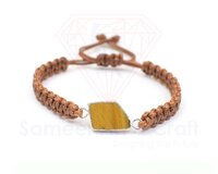 Natural Gemstone With Electroplated Silver Plated Handmade Trendy Thread Bracelet