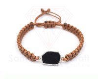 Natural Gemstone With Electroplated Silver Plated Handmade Trendy Thread Bracelet