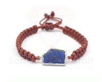 Natural Gemstone With Electroplated Silver Plated Handmade Trendy Thread Bracelet