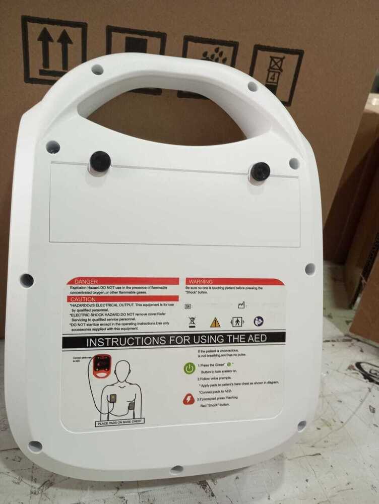 Automated External Defibrillator - Plastic, 52x25x26 Cm, Orange White | Ai Integration, Remote Monitoring, Portable Design