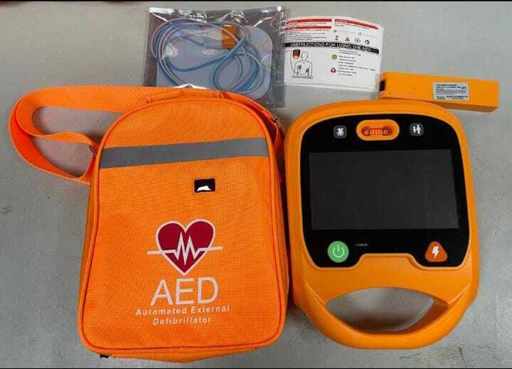 Automated External Defibrillator - Plastic, 52x25x26 Cm, Orange White | Ai Integration, Remote Monitoring, Portable Design