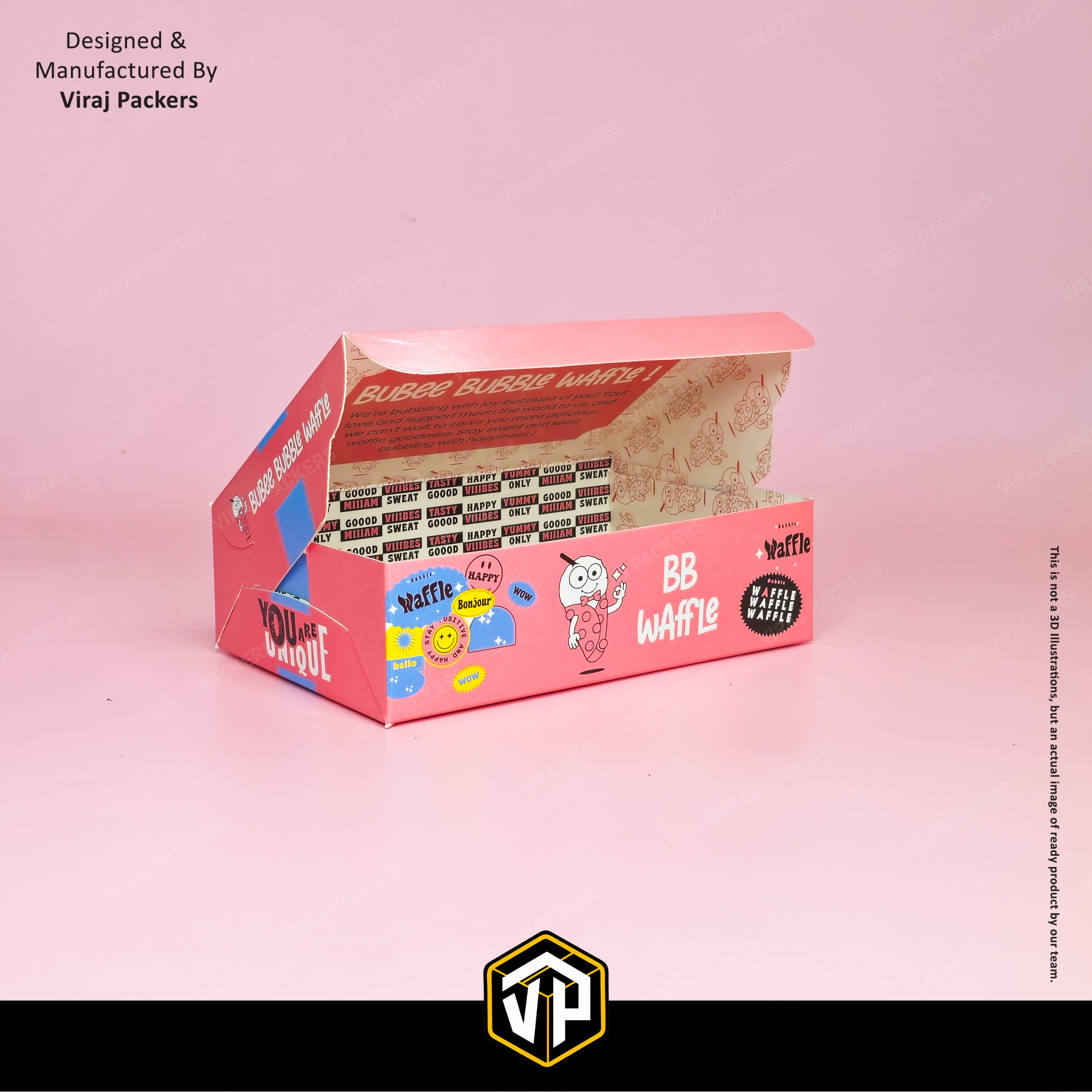 Waffle Box Handle Bag - Finishing: Glossy Lamination