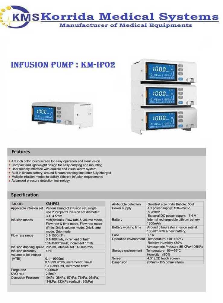 Medevo Infusion Pump - Color Code: Green White