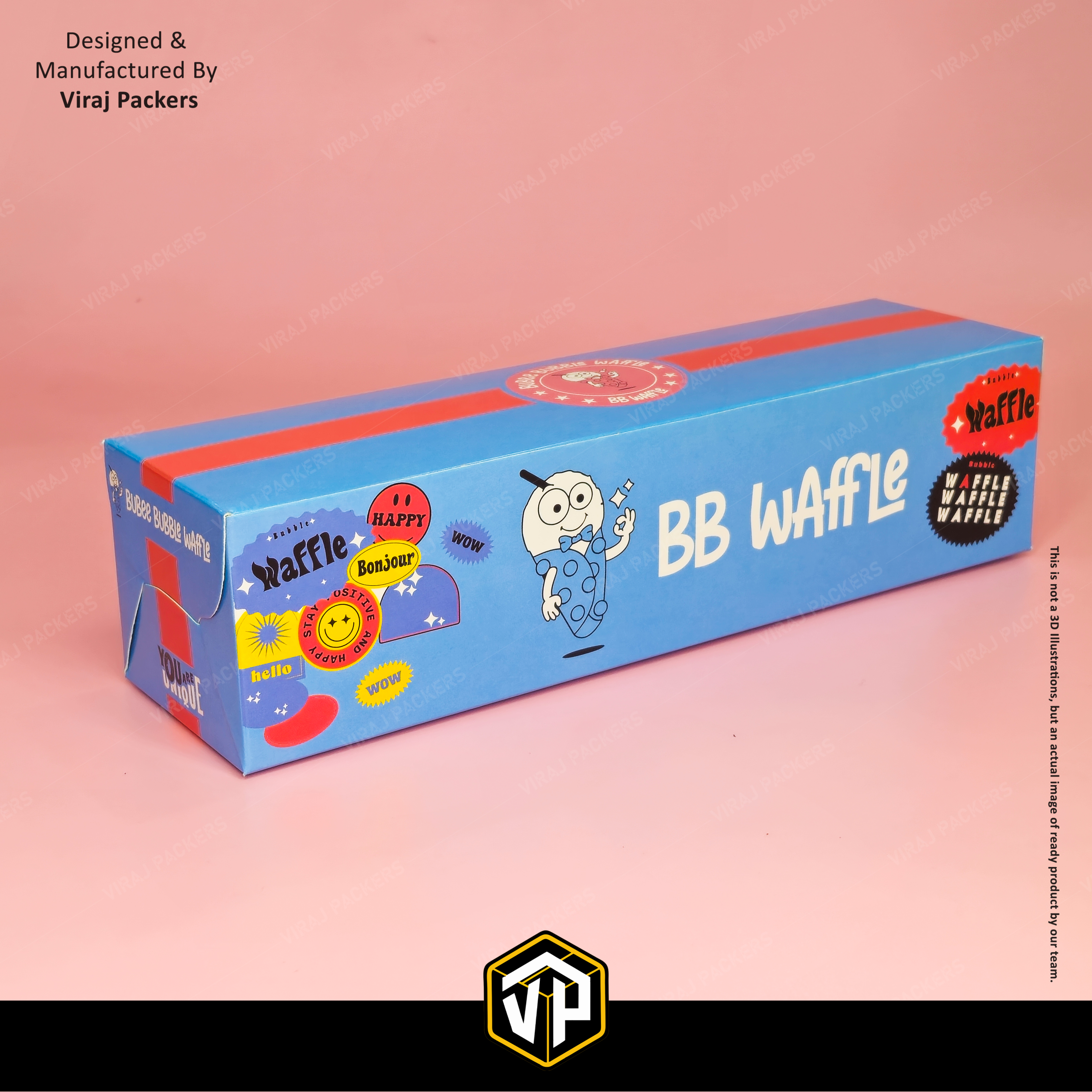 Stick Waffle Packaging Boxes - Finishing: Glossy Lamination