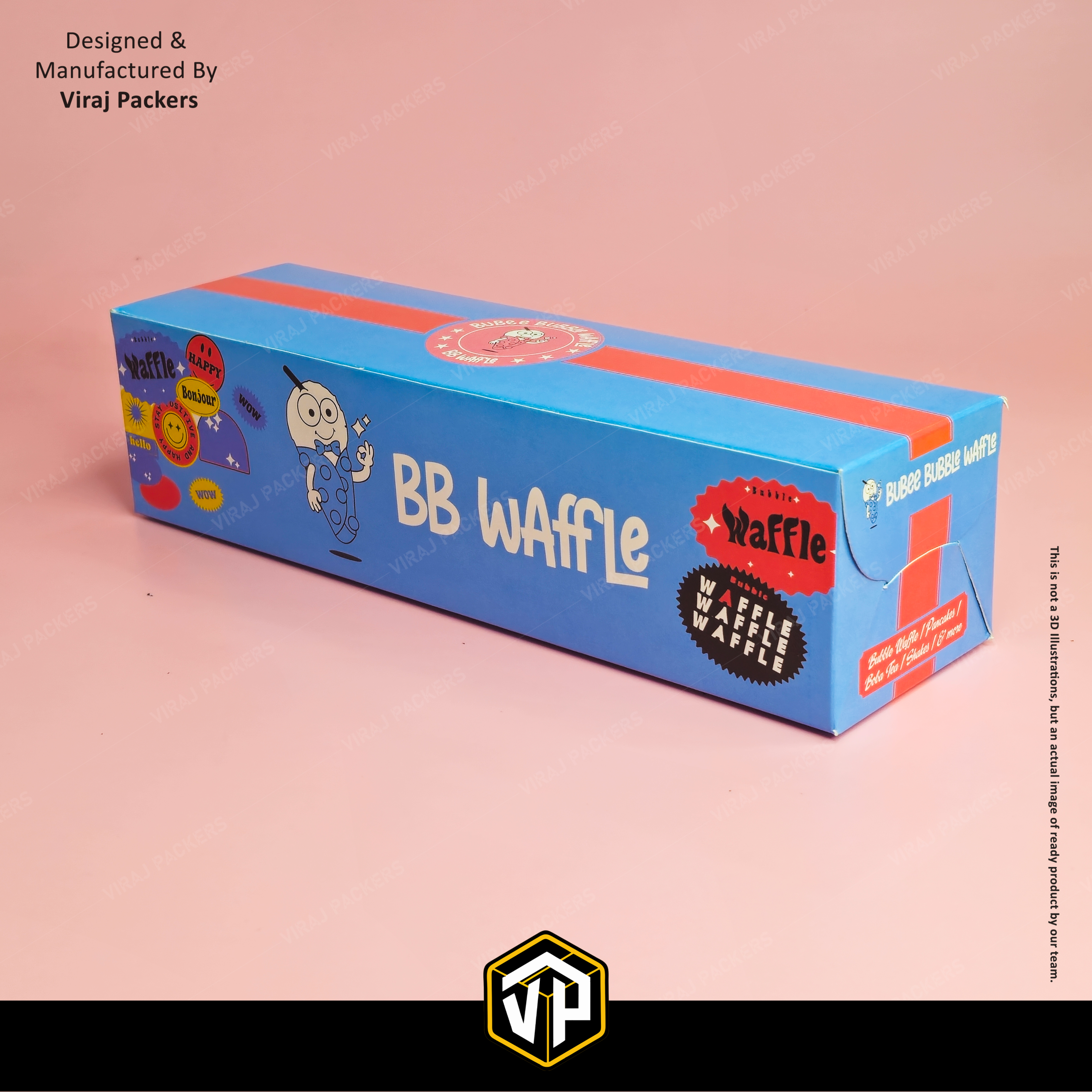 Stick Waffle Packaging Boxes - Finishing: Glossy Lamination