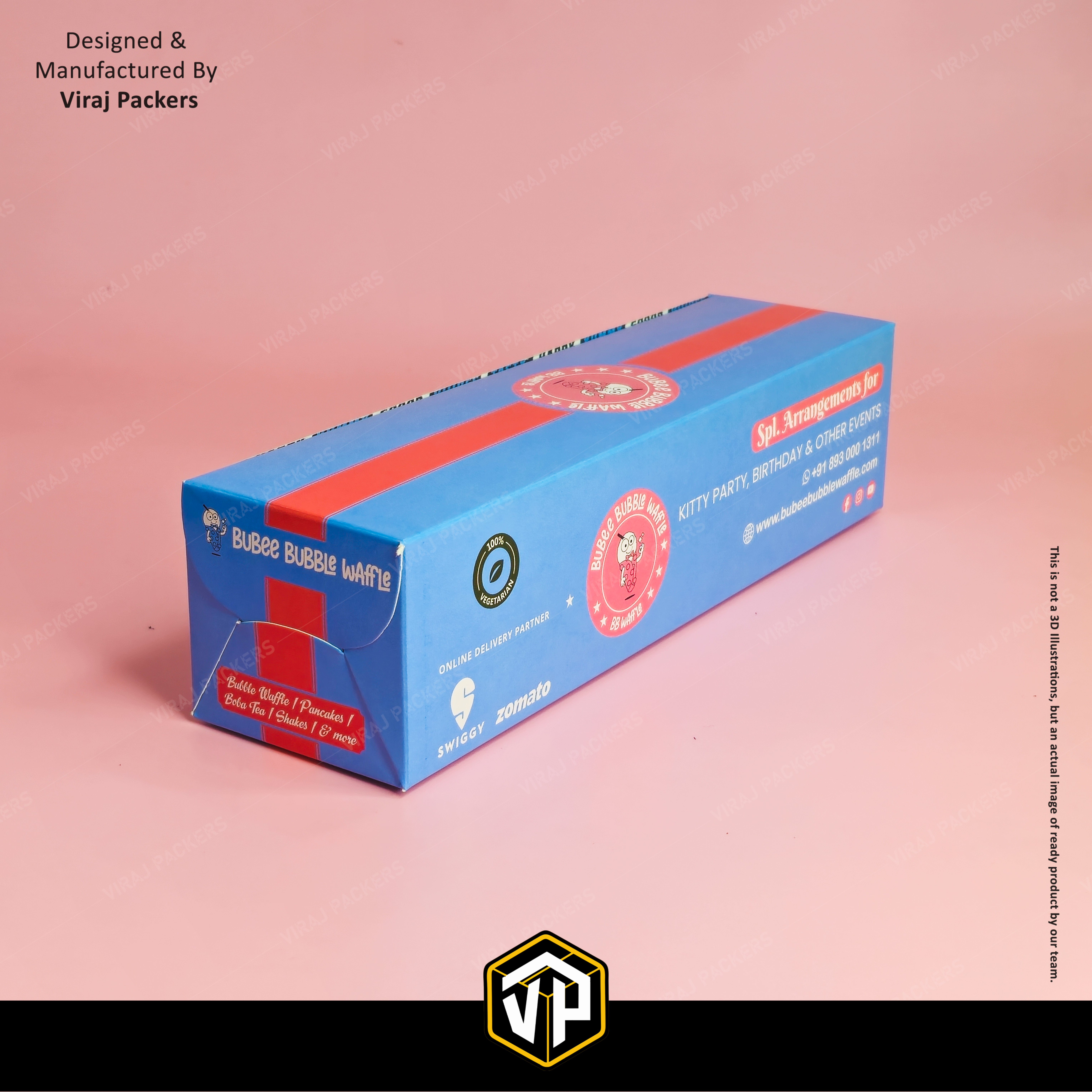 Stick Waffle Packaging Boxes - Finishing: Glossy Lamination