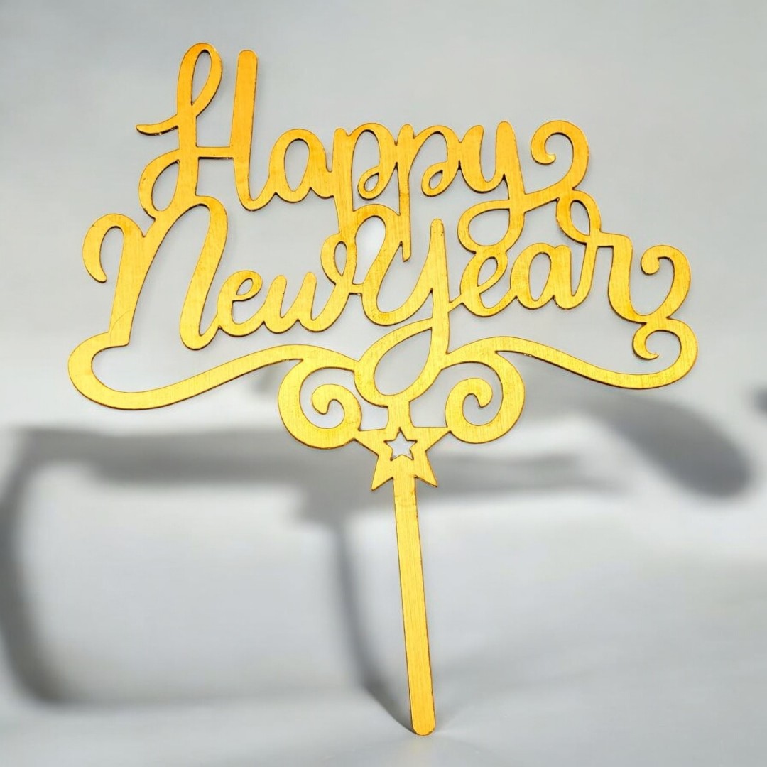 Happy New Year Cake Topper - Acrylic