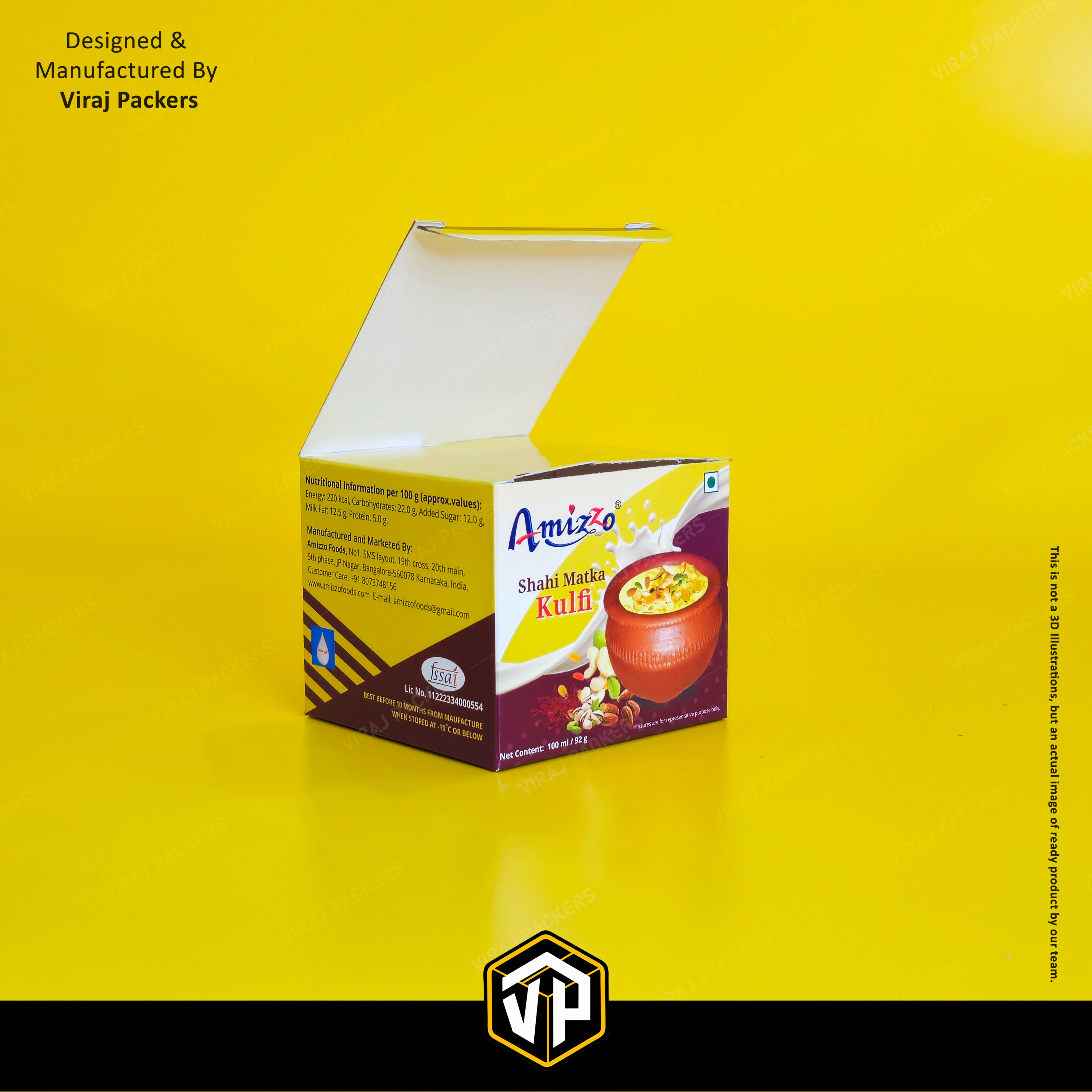 Matka Kulfi Packaging Boxes - Finishing: Glossy Lamination