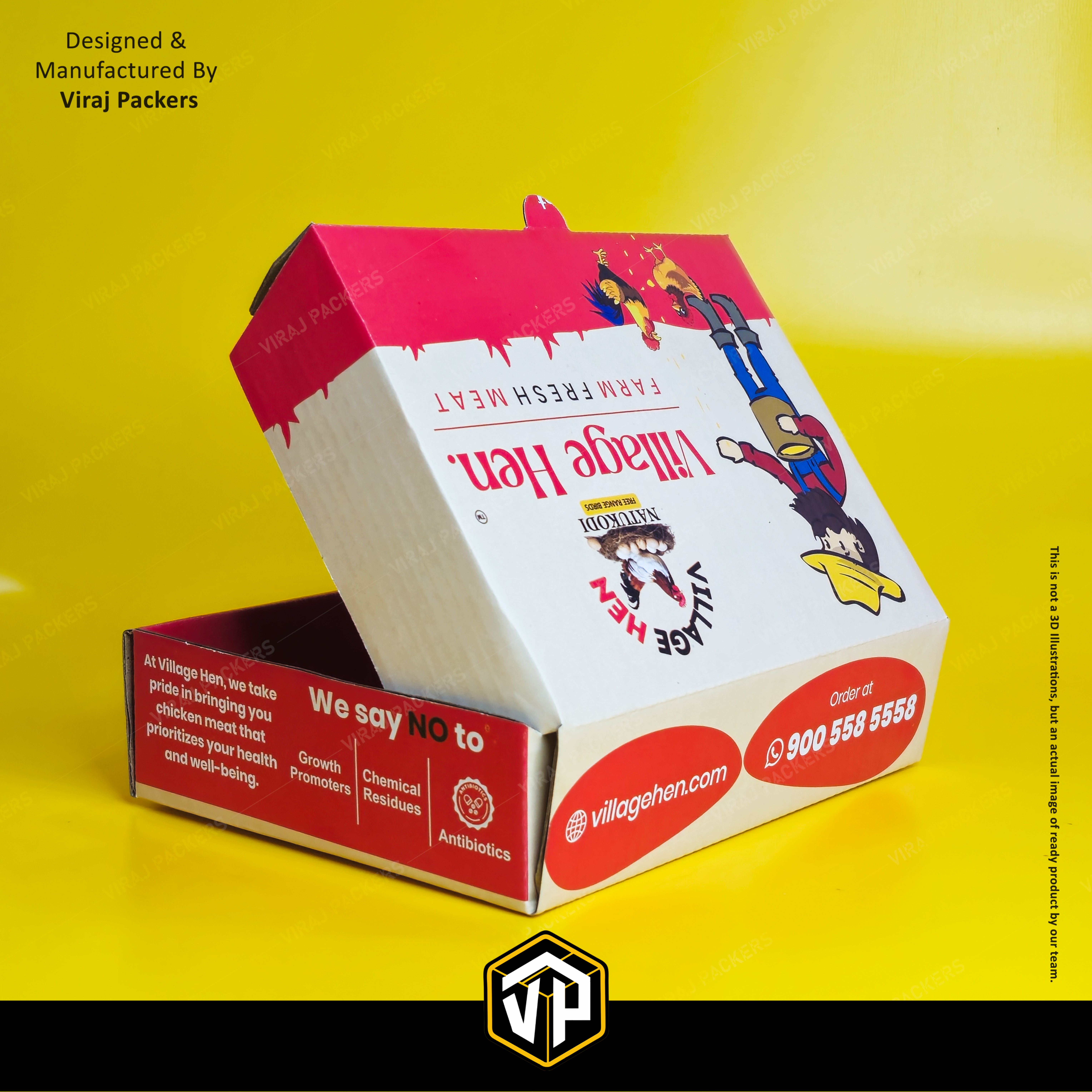 Chicken Packaging Box - Finishing: Glossy Lamination