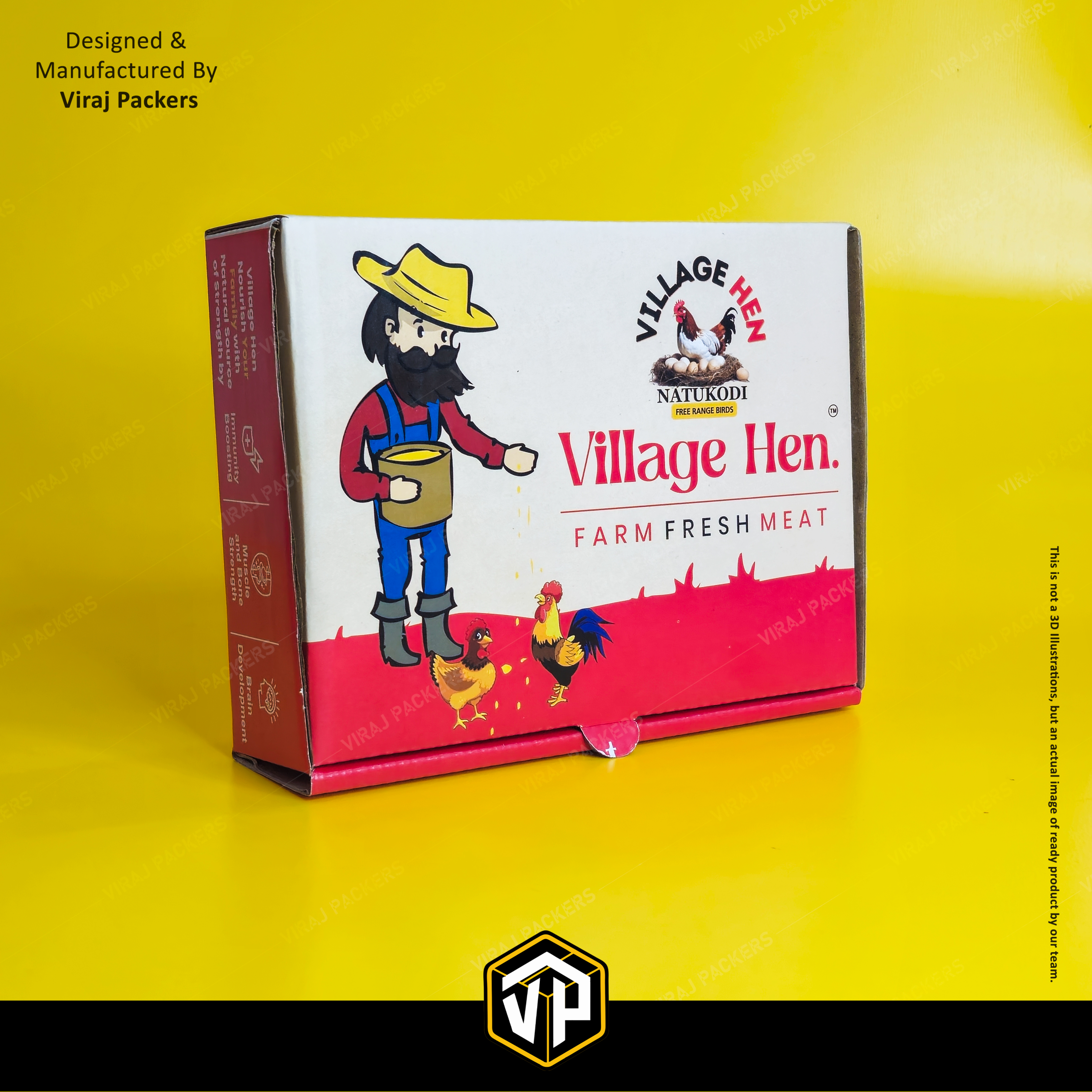 Chicken Packaging Box - Finishing: Glossy Lamination