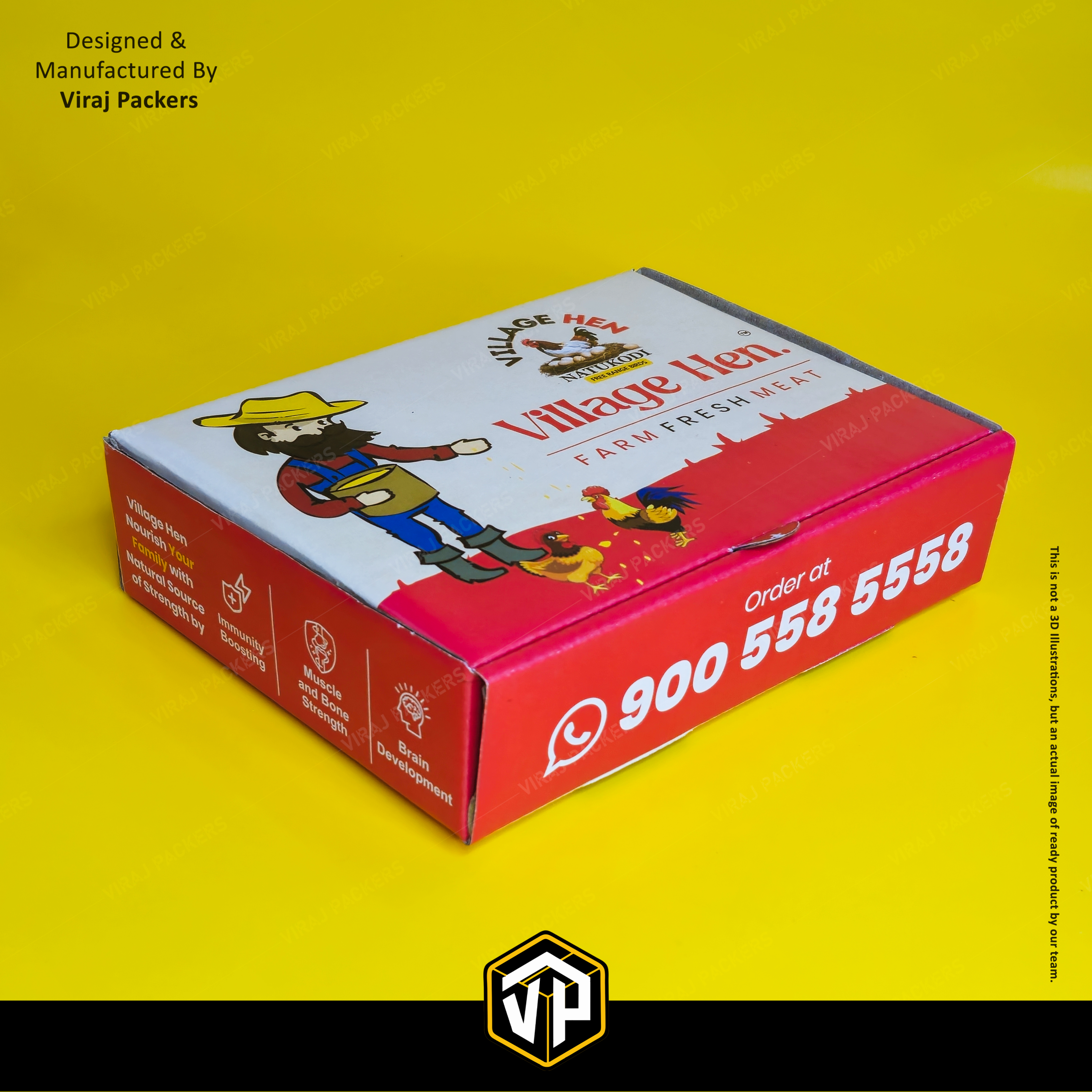 Chicken Packaging Box - Finishing: Glossy Lamination
