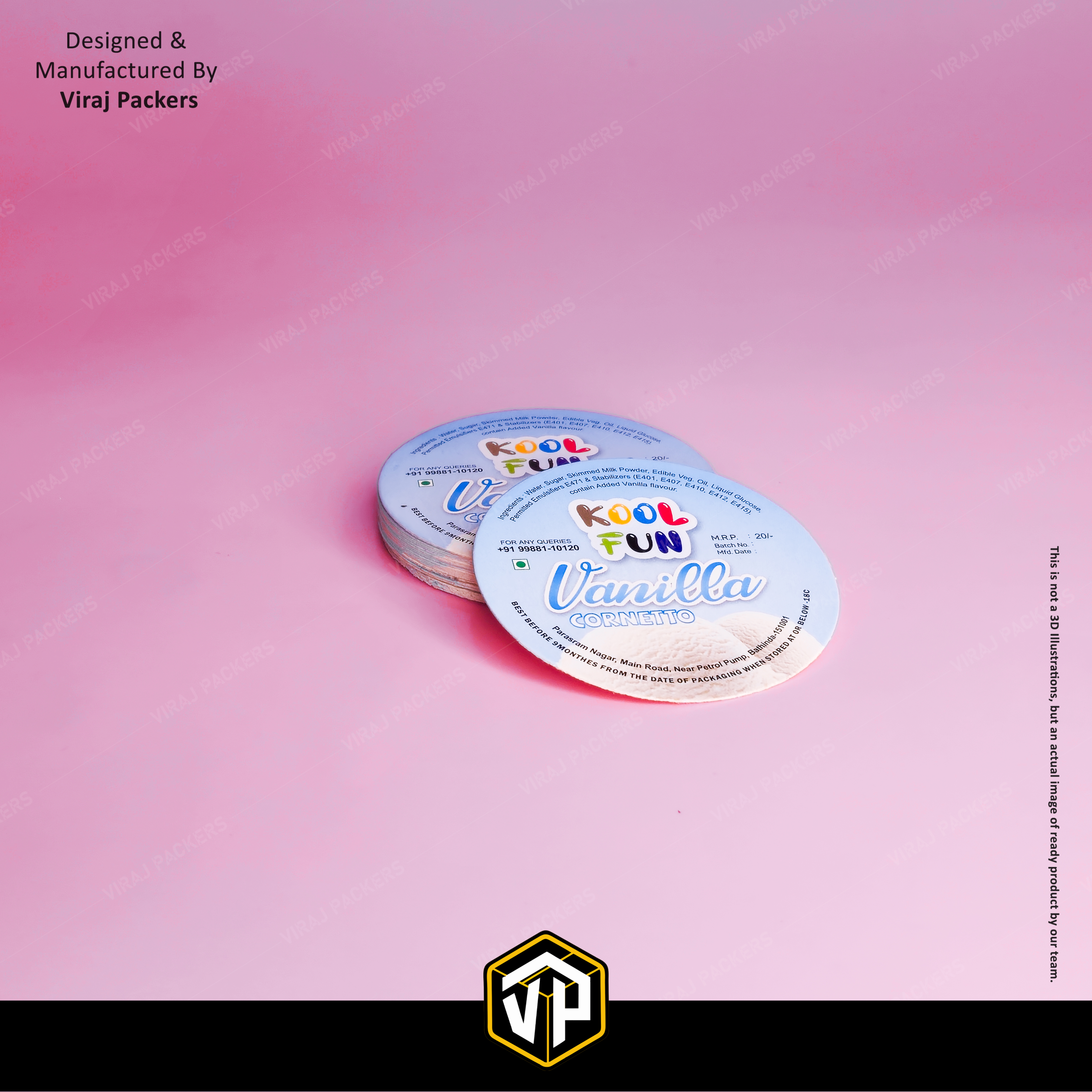 Customize Ice Cream Cup Lid - Finishing: Glossy Lamination