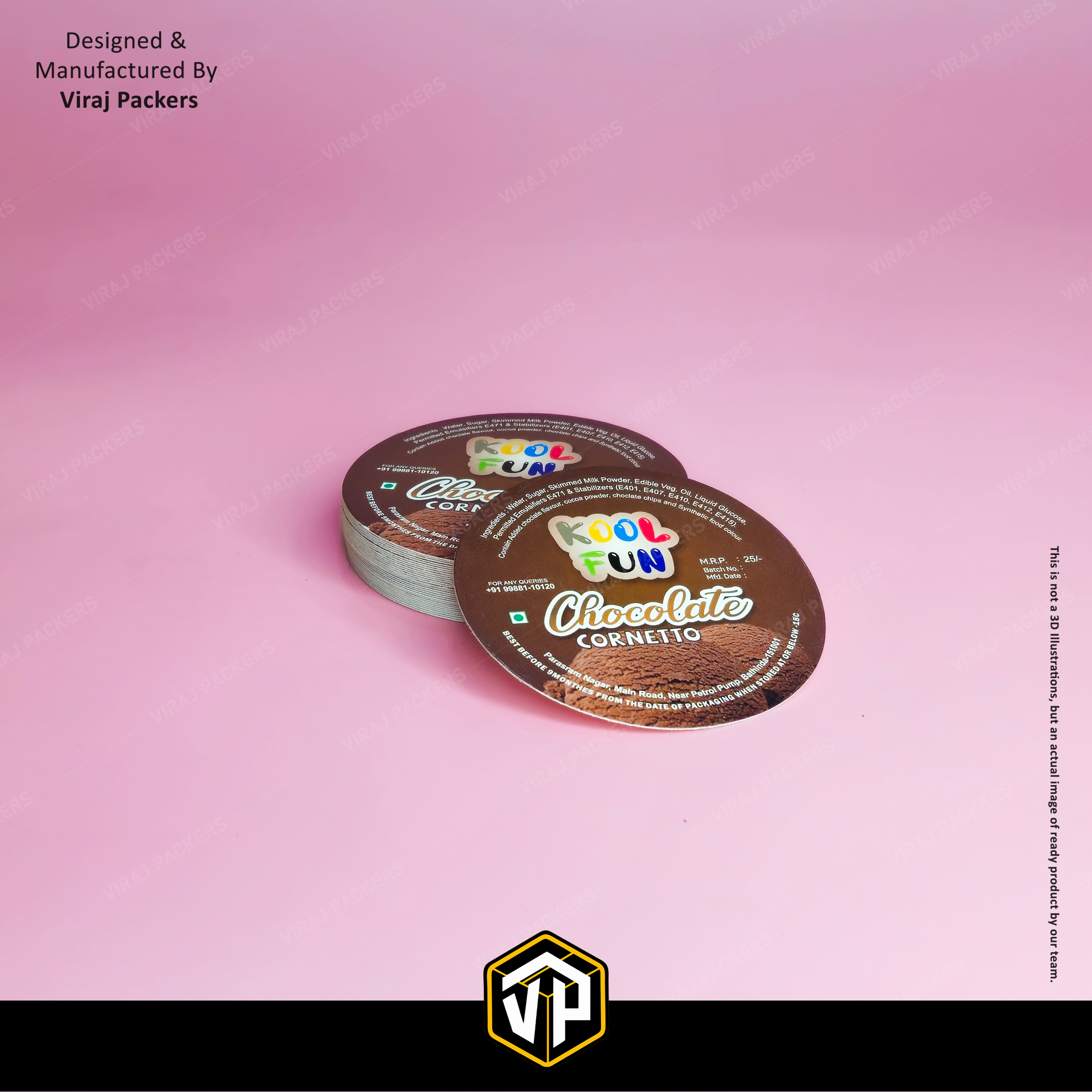 Customize Ice Cream Cup Lid - Finishing: Glossy Lamination