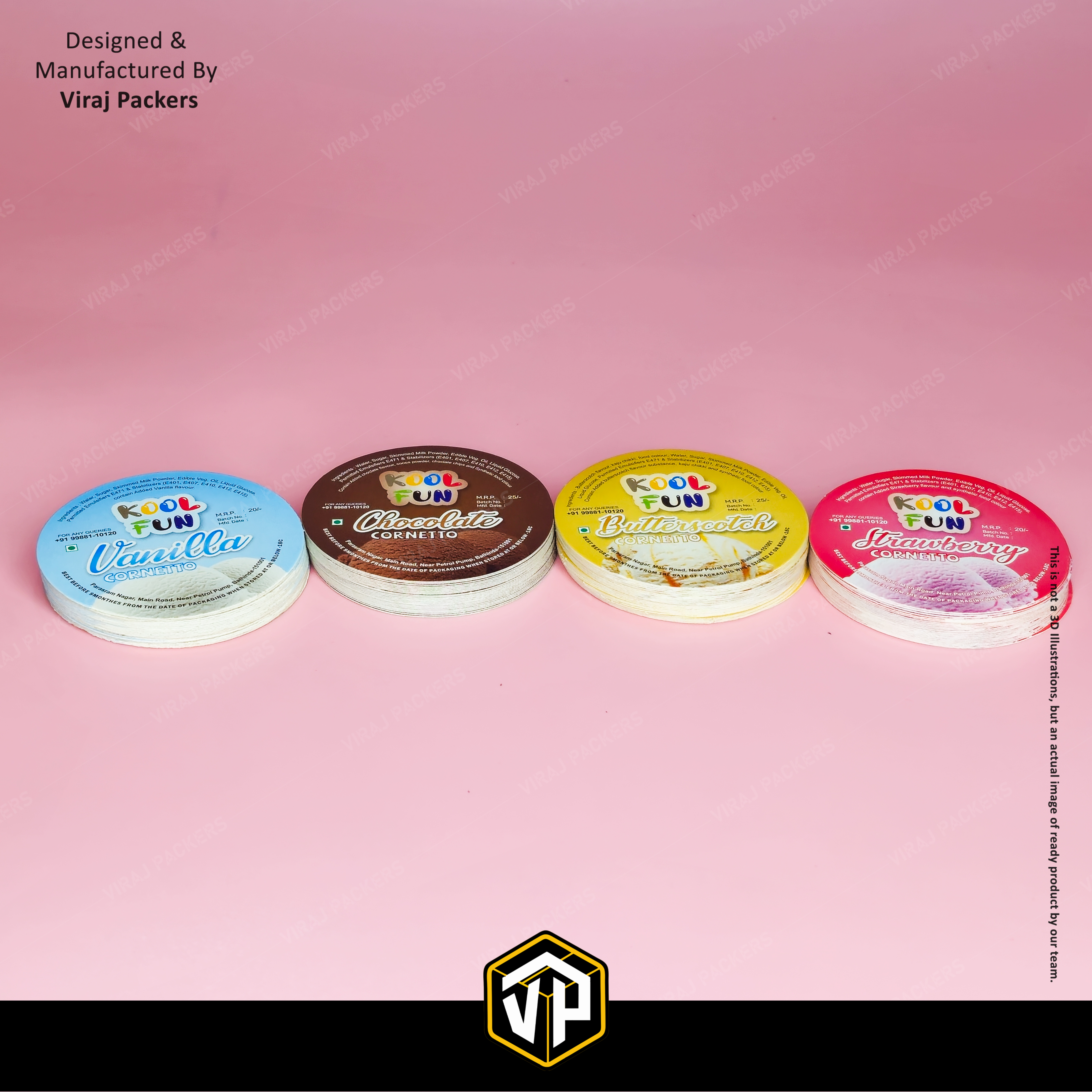 Customize Ice Cream Cup Lid - Finishing: Glossy Lamination