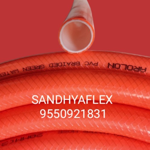 नारंगी रंग की PVC ब्रेडेड पाइप