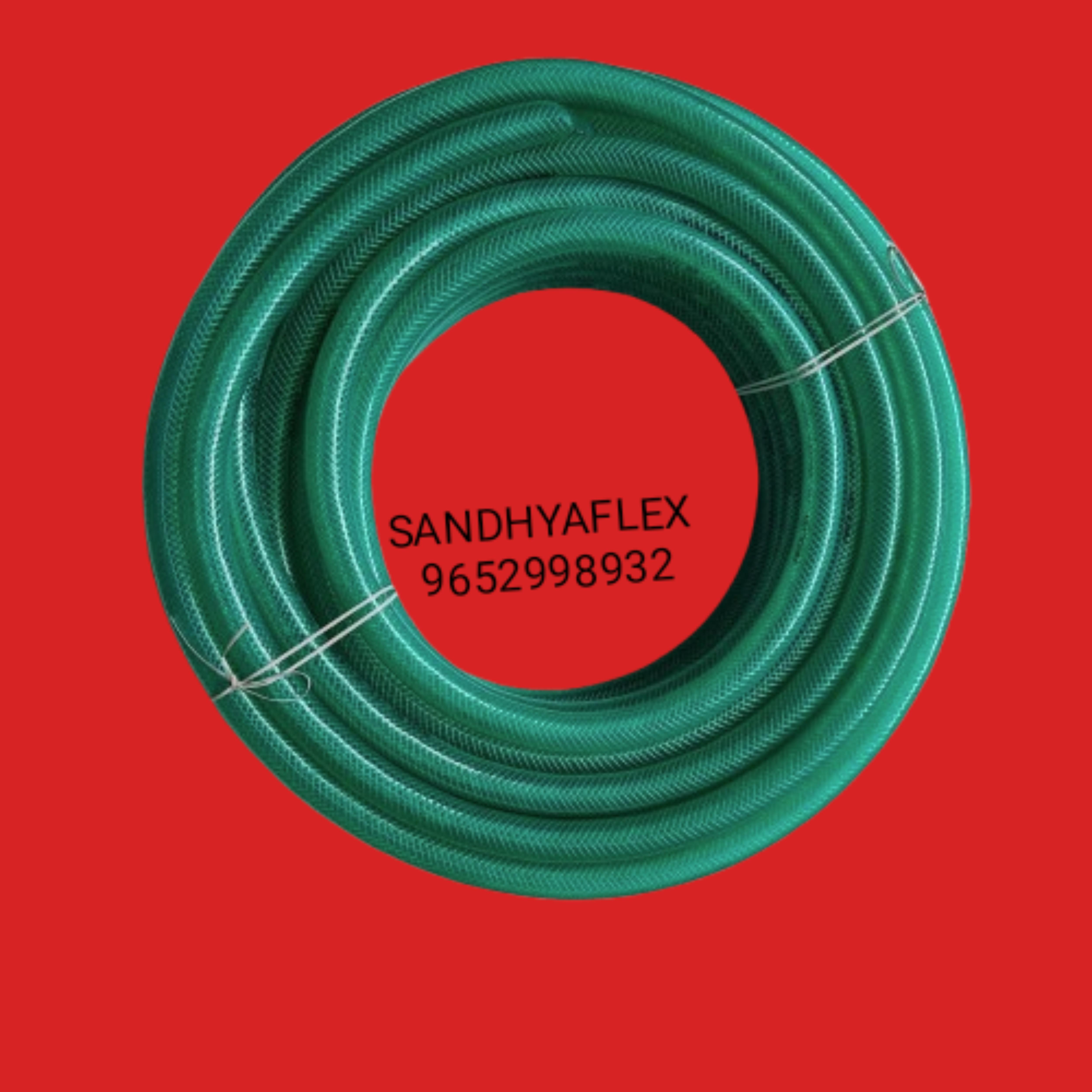 PVC Braided Pipe Green Color
