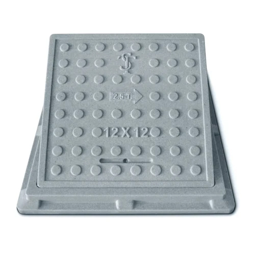 FRP Manhole Cover - 12x12 Inch, 2.5 Tonne Load Capacity, Lightweight and Durable Solution for Drainage Needs
