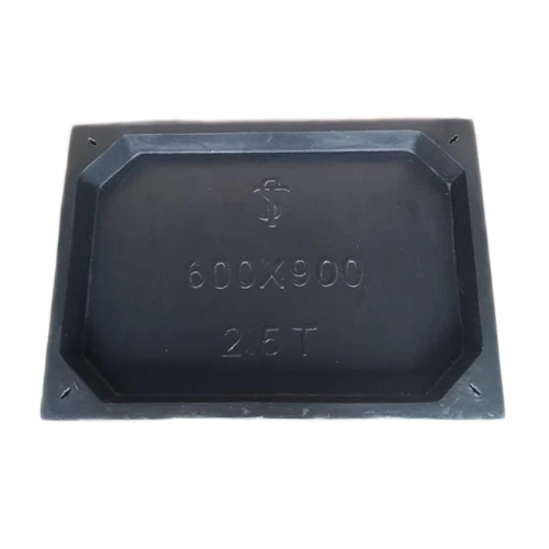 FRP Square Manhole Cover - 600x600 mm, Load Capacity 2.5 Tonnes, Rust and Corrosion Resistant Coating, Ideal for Heavy Traffic Areas