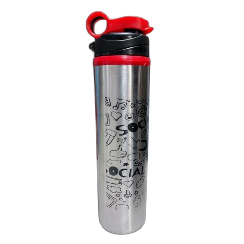 1000 Ml Ss Flip Cap Water Bottle - Color: Silver