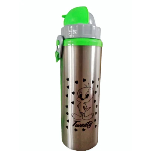 Baby Ss School Water Bottle With Straw - Capacity: 500 Milliliter (Ml)