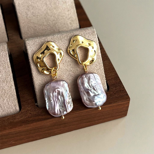 Golden Tide Baroque Earrings - Color: Different Available