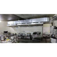Gi Commercial Kitchen Chimney - Gi Material, 30 Millimeter Pipe Thickness | Wall-mounted Design, Polished Surface, Vented Exhaust System
