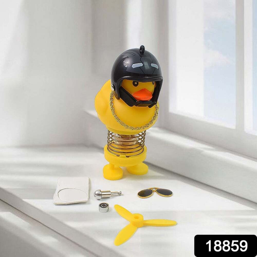 स्प्रिंग डॉल्स डांस टॉय डक कार साइकिल बेल विथ प्रोपेलर हेलमेट