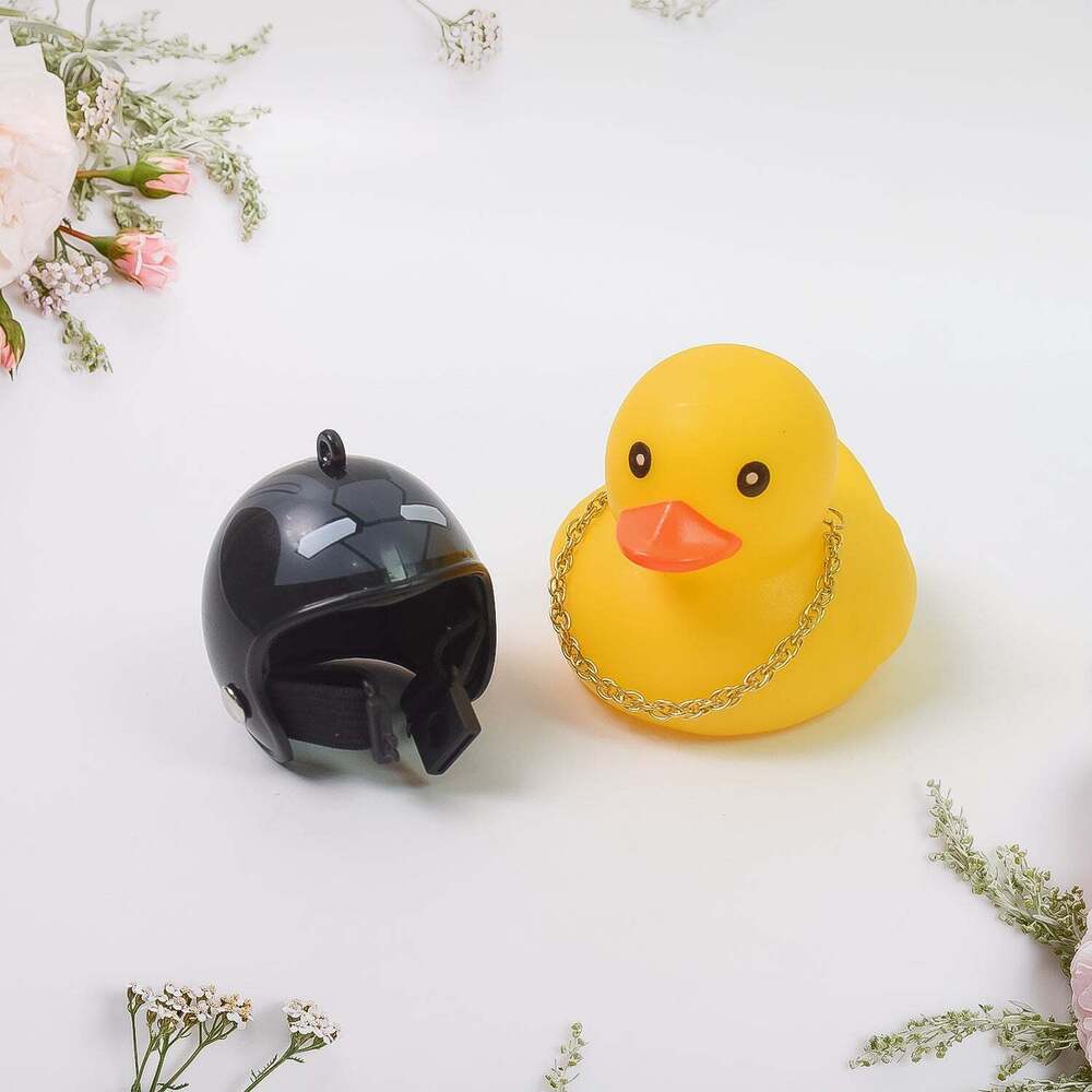 Spring Dolls Dance Toy Duck Car Bicycle Bell with Propeller Helmet