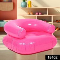 Inflatable Sofa Chair For Boys And Girls Suitable For Campings - Reliable Pvc Material, 30x30x5 Cm, Bright Blue Color | Indoor And Outdoor Use, Waterproof, Ample Backrest And Armrests