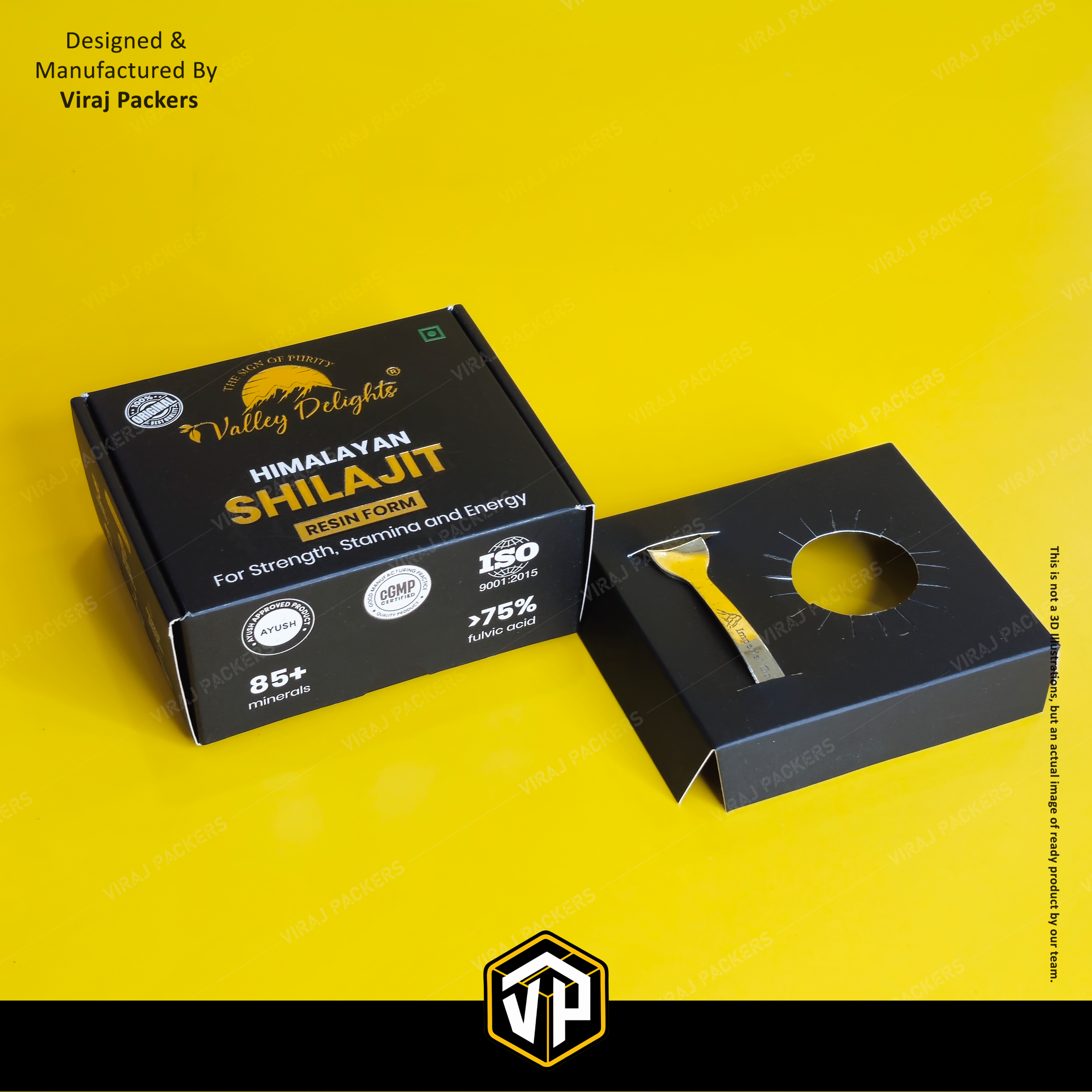 Customize Shilajeet Packaging Box - Finishing: Glossy Lamination